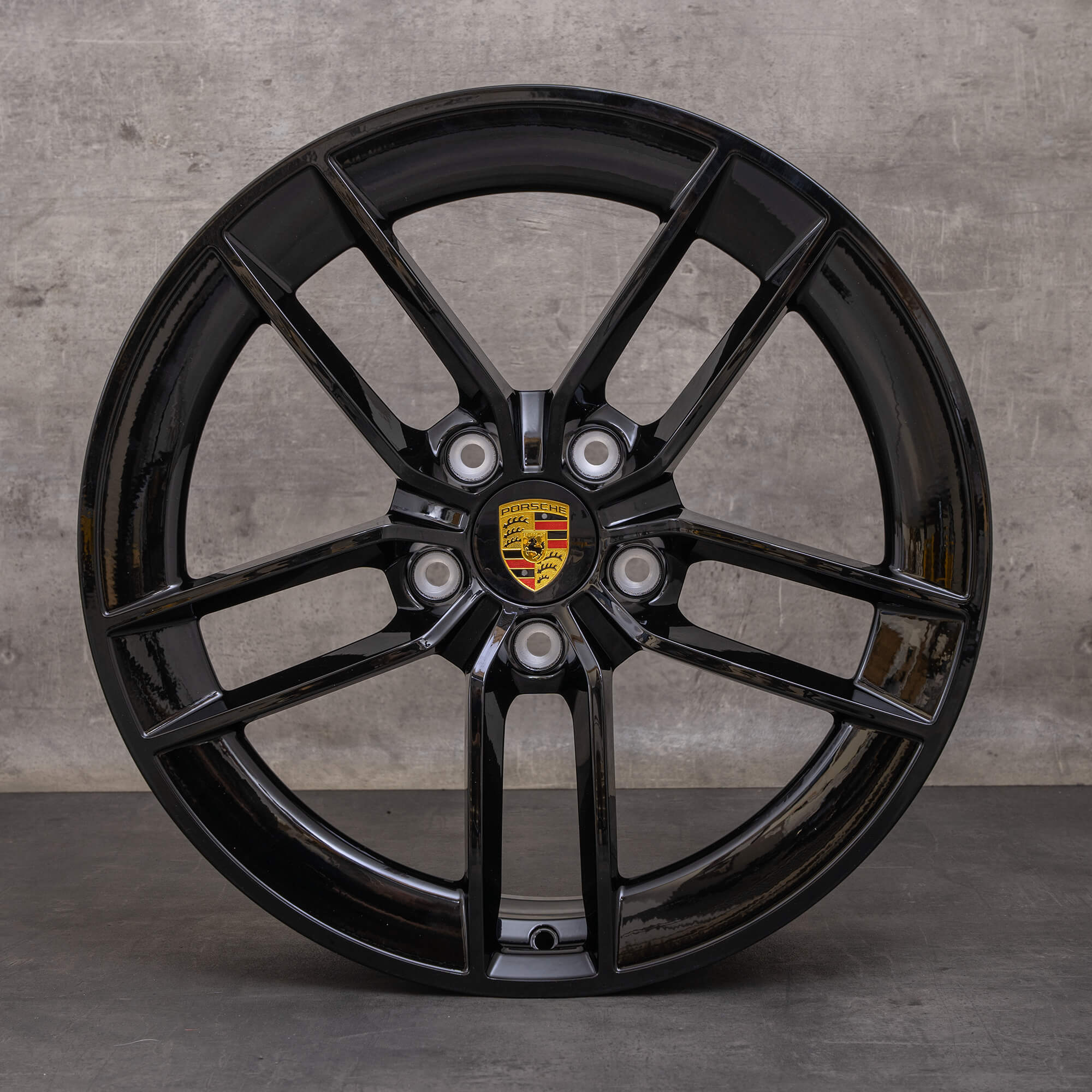 Original Porsche 911 fälgar / fälg 20 tum 992 II C2 C4 GTS 4 Carrera Exclusive Design 992601025ET 992601025GG svart glans NY