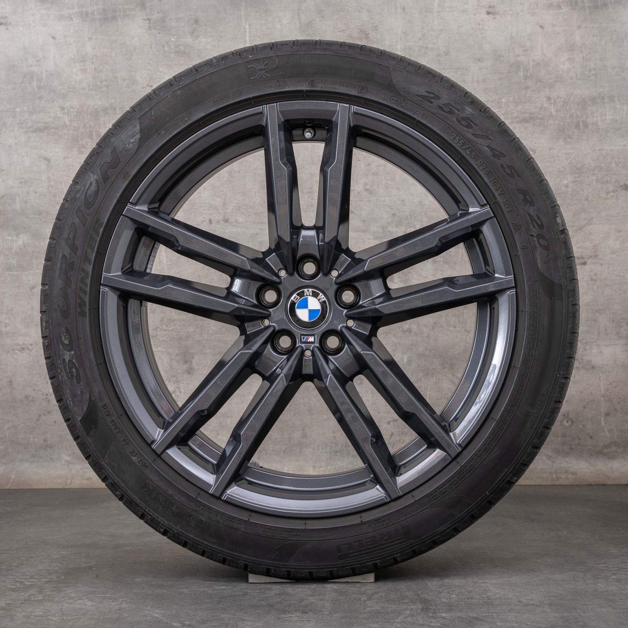 Oryginalne koła zimowe BMW X3M X4M 20 cali F97 F98 felgi stylizacja 764 M 8059723 8059724 orbit szary połysk