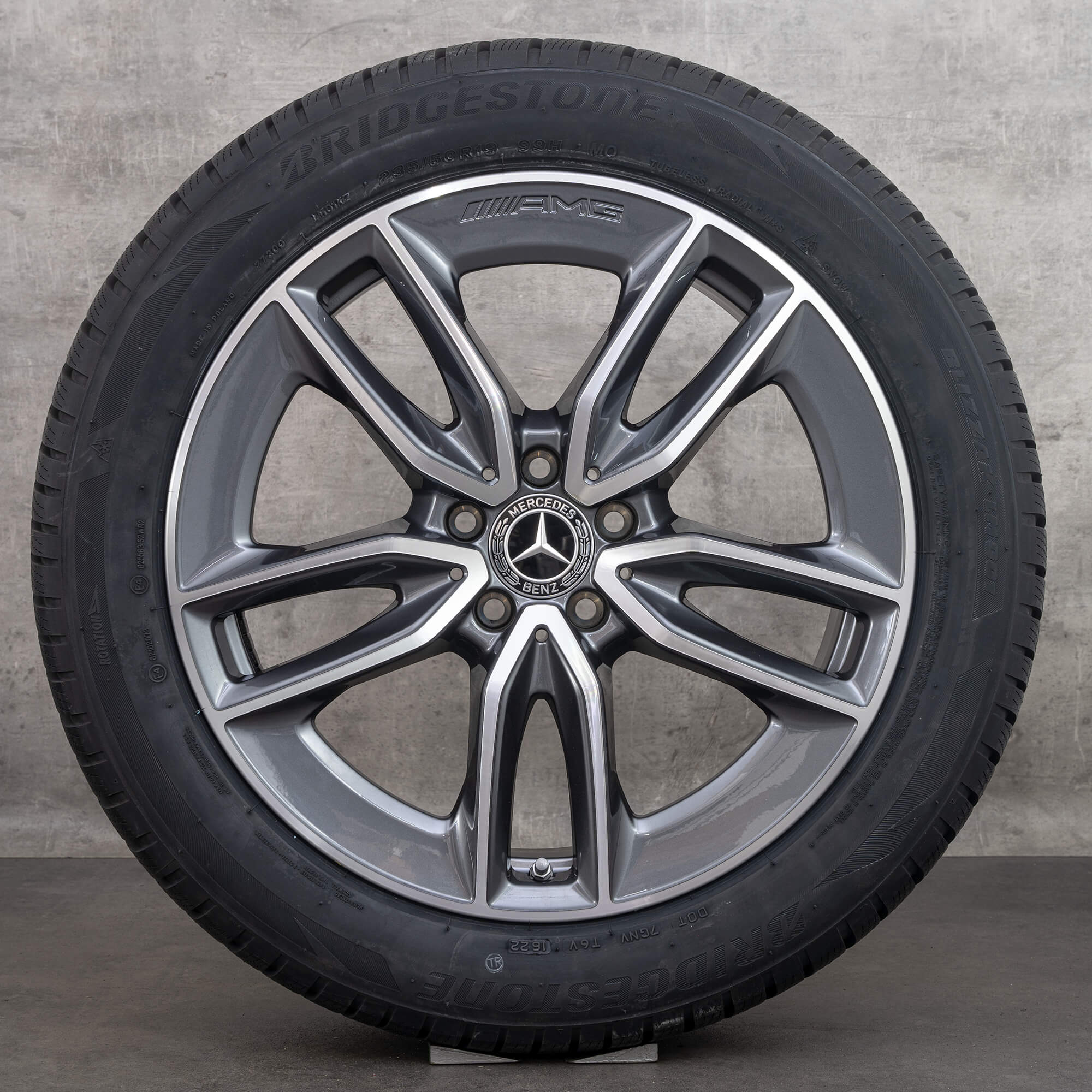 Original Mercedes Benz GLA GLB 35 45 & S AMG Winterrder 19 pouces H247 X247 jantes A2474011800 gris himalaya brillant NOUVEAU