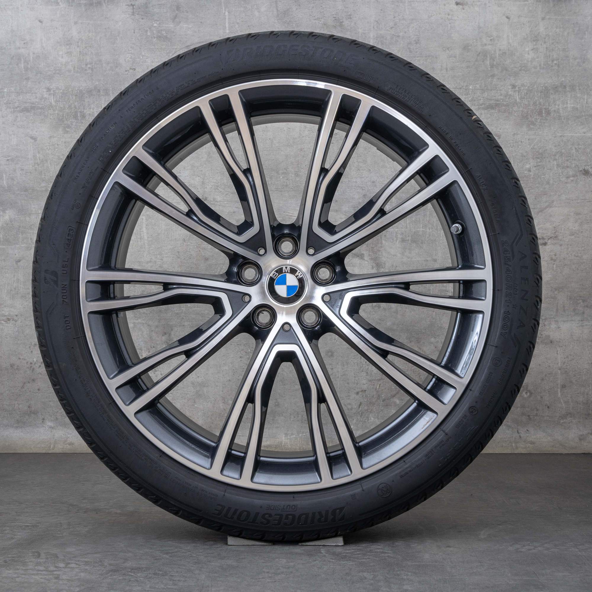 Alkuperäiset BMW X3 X4 talvirenkaat 21 tuuman G01 G02 vanteet muotoilu 726i 8043670 8043671 orbit harmaa kiillotettu