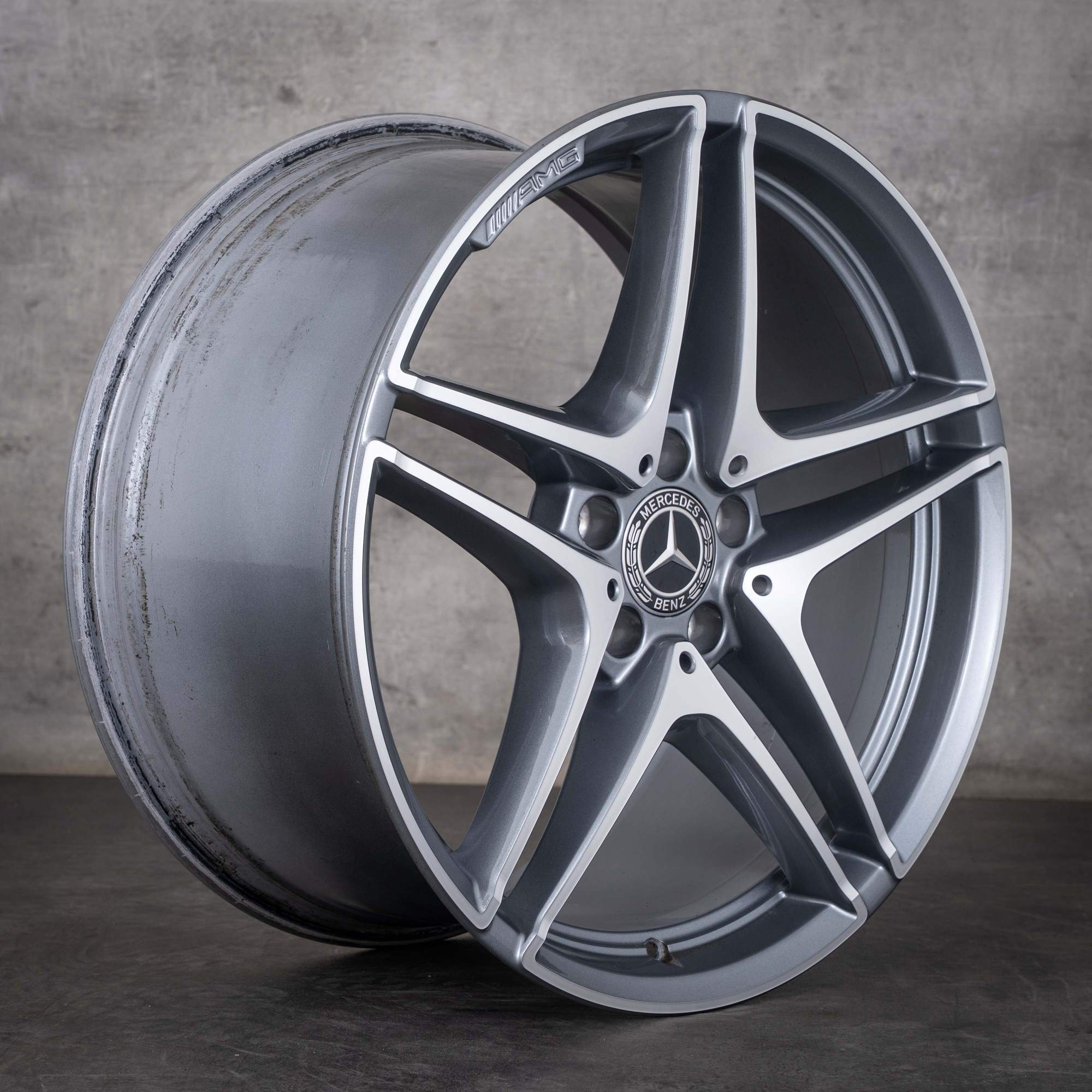 Jante d'origine Mercedes-Benz AMG Classe C 19 pouces W205 S205 A2054012000, gris Himalaya, diamantée