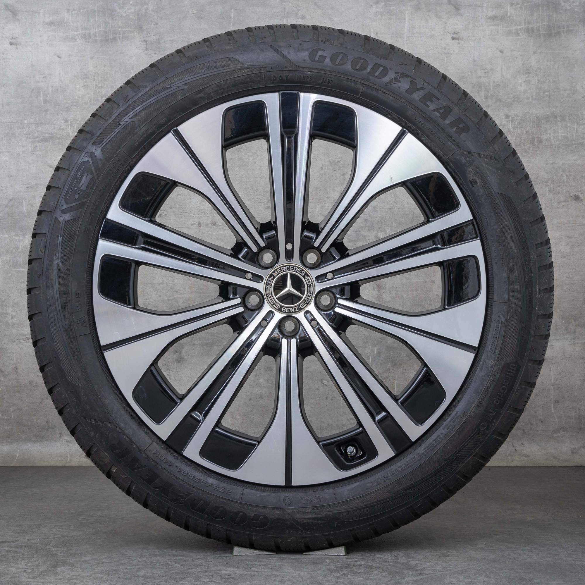 OEM Mercedes Benz EQS winter wheels 21 inch X296 rims A2964011200 black polisched
