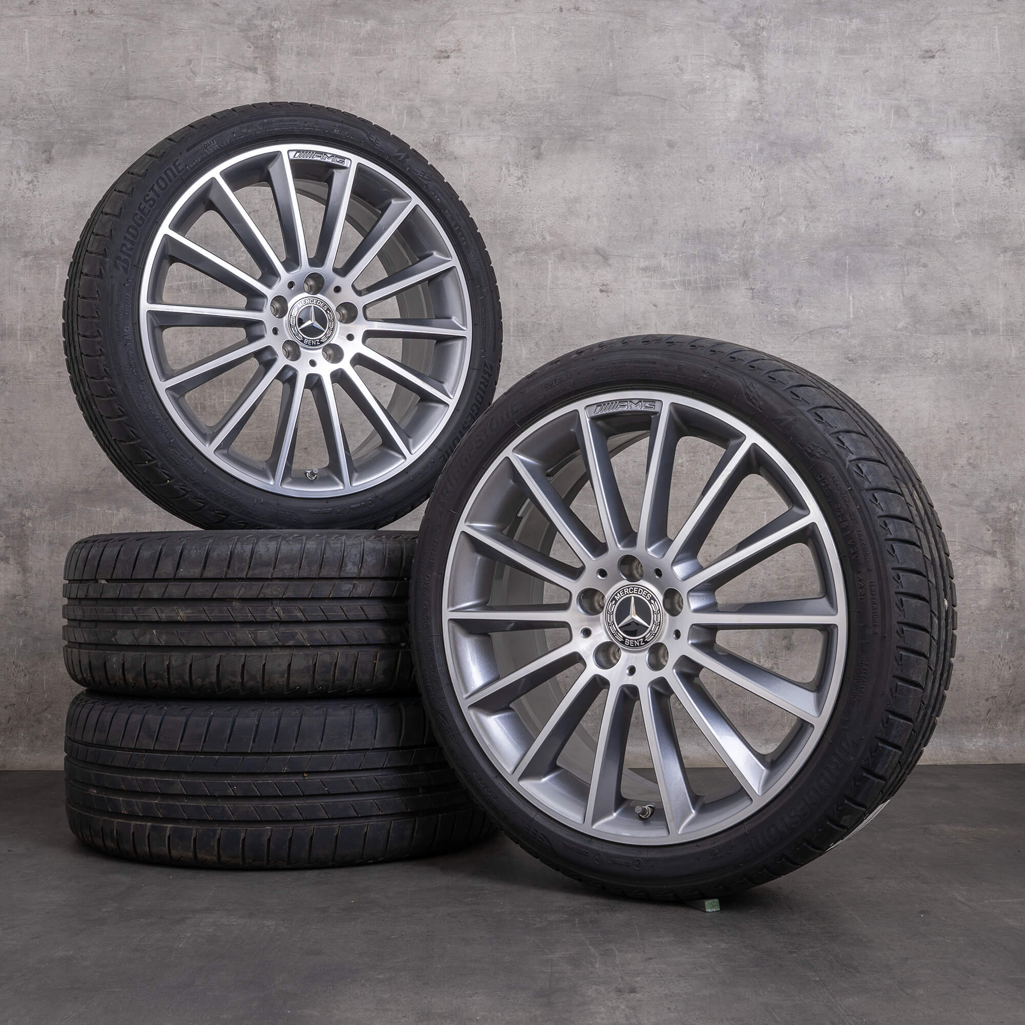 Jantes originais Mercedes Benz Classe A B CLA de 19 polegadas W177 V177 W247 C118 X118 jantes verão A1774011600 himalaia cinzento brilhante torneado