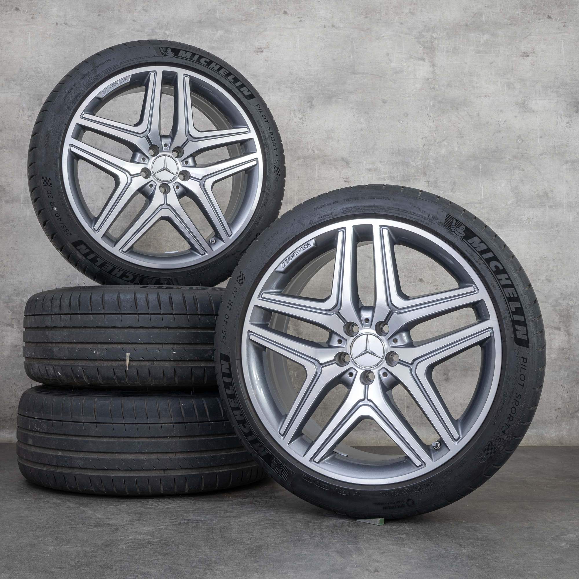 Alkuperäiset Mercedes-Benz GLA GLB 35 45 -vanteet, 20 tuumaa, X247 H247, kesäpyörät, A2474012000, himalaya grey, kiillotettu, UUDET