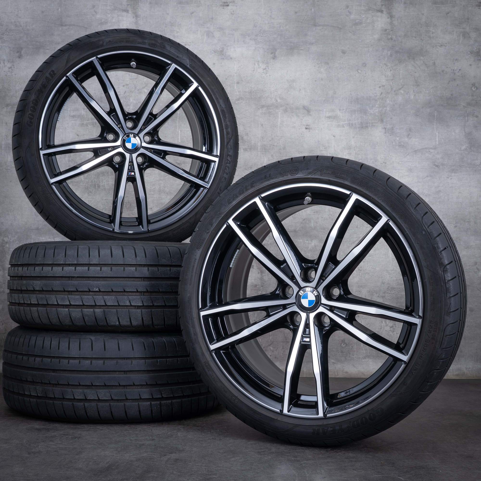 Original BMW Serie 2 3 4 llantas de 19 pulgadas G42 G20 G21 G22 G23 ruedas verano estilo 791 M 8089892 8089893 negro pulido