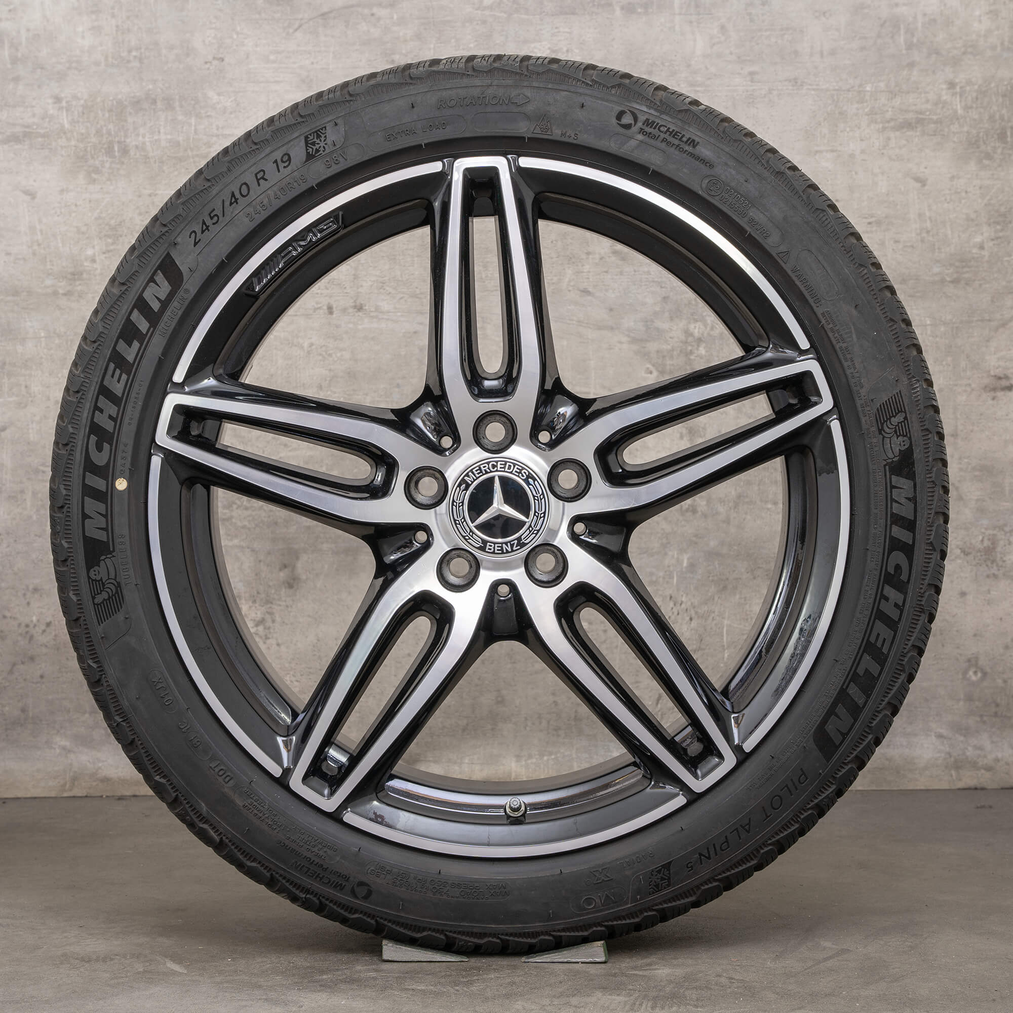 Genuine AMG Mercedes Benz Clase E E43 E53 neumáticos de invierno 19 pulgadas W213 S213 C238 A238 llantas A2134013800 A2134012000 negro brillante torneado
