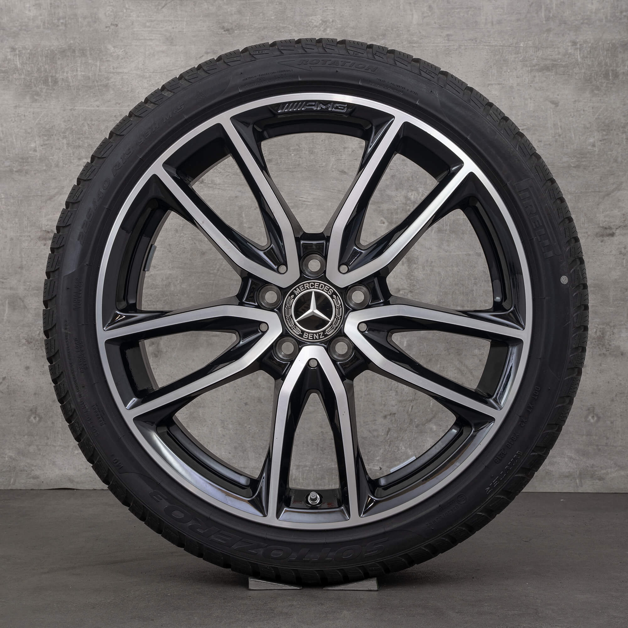 Original Mercedes Benz A B Klasse CLA AMG Felgen 19 Zoll W177 V177 W247 X118 C118 Sommerräder A1774011700 schwarz glanzgedreht