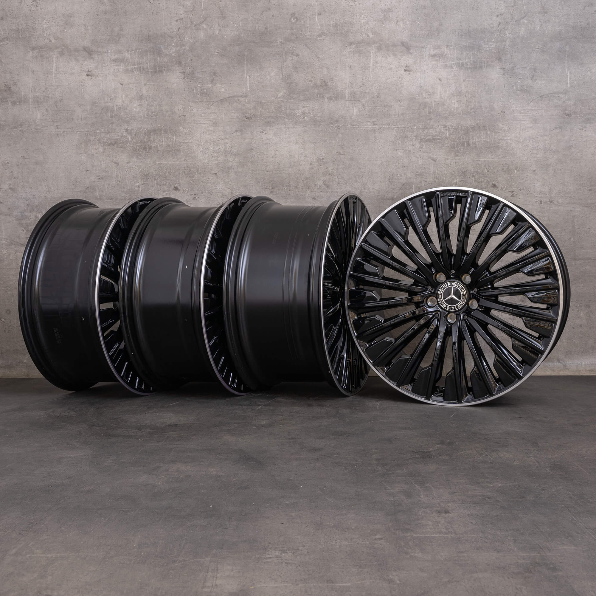 OEM Mercedes Benz E-Class AMG rims 20 inch W214 S214 A2144010500 A2144010600 black glossy turned