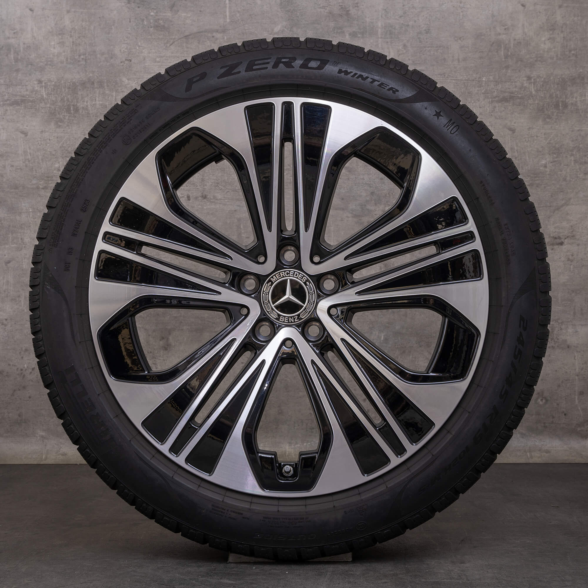 Oryginalne koła zimowe Mercedes Benz Klasa E 19 cali W214 S214 felgi A2144012300 czarne Polerowane