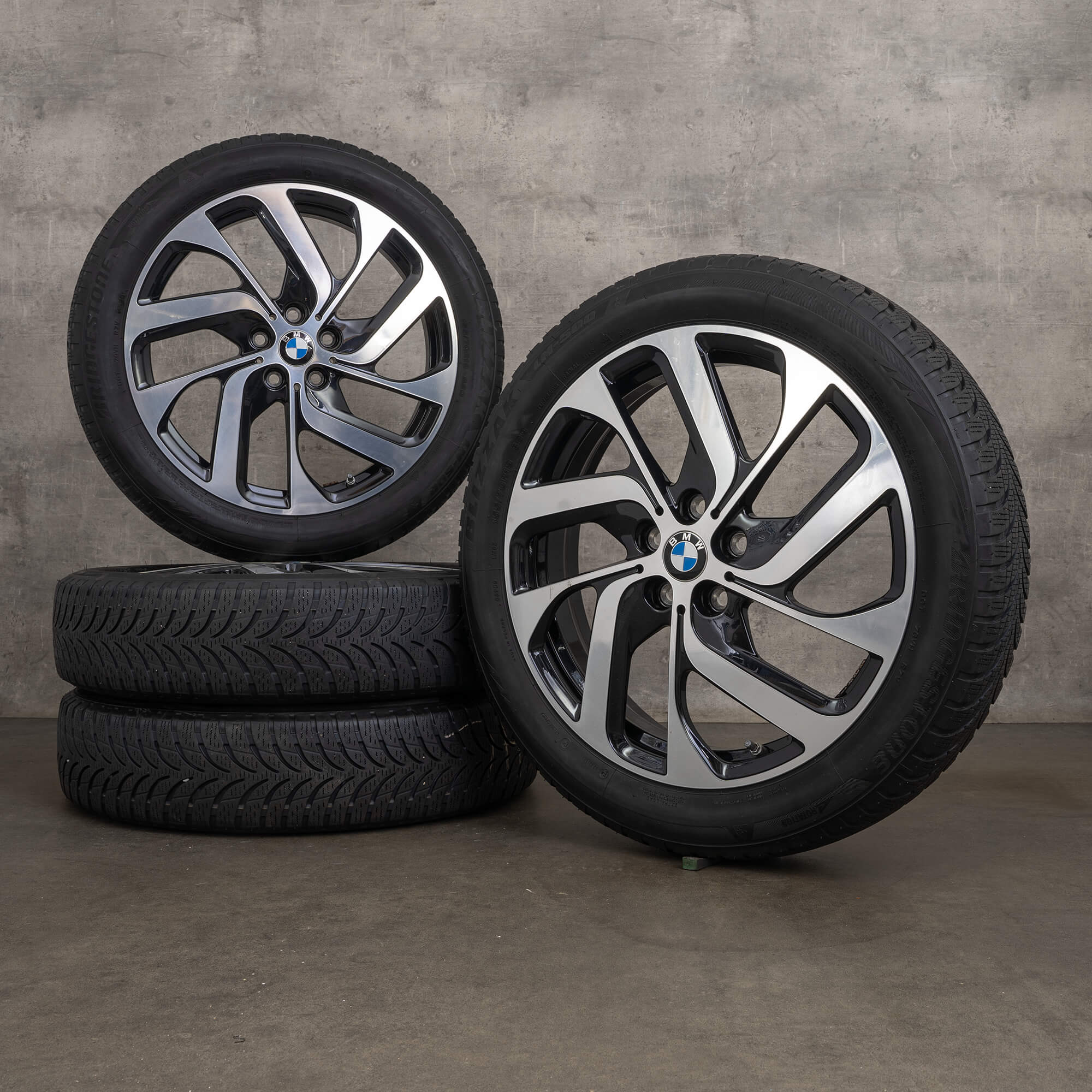 Jantes hiver d'origine BMW i3 19 pouces I01 6856894 Style 428 design turbine noir de jais brillant