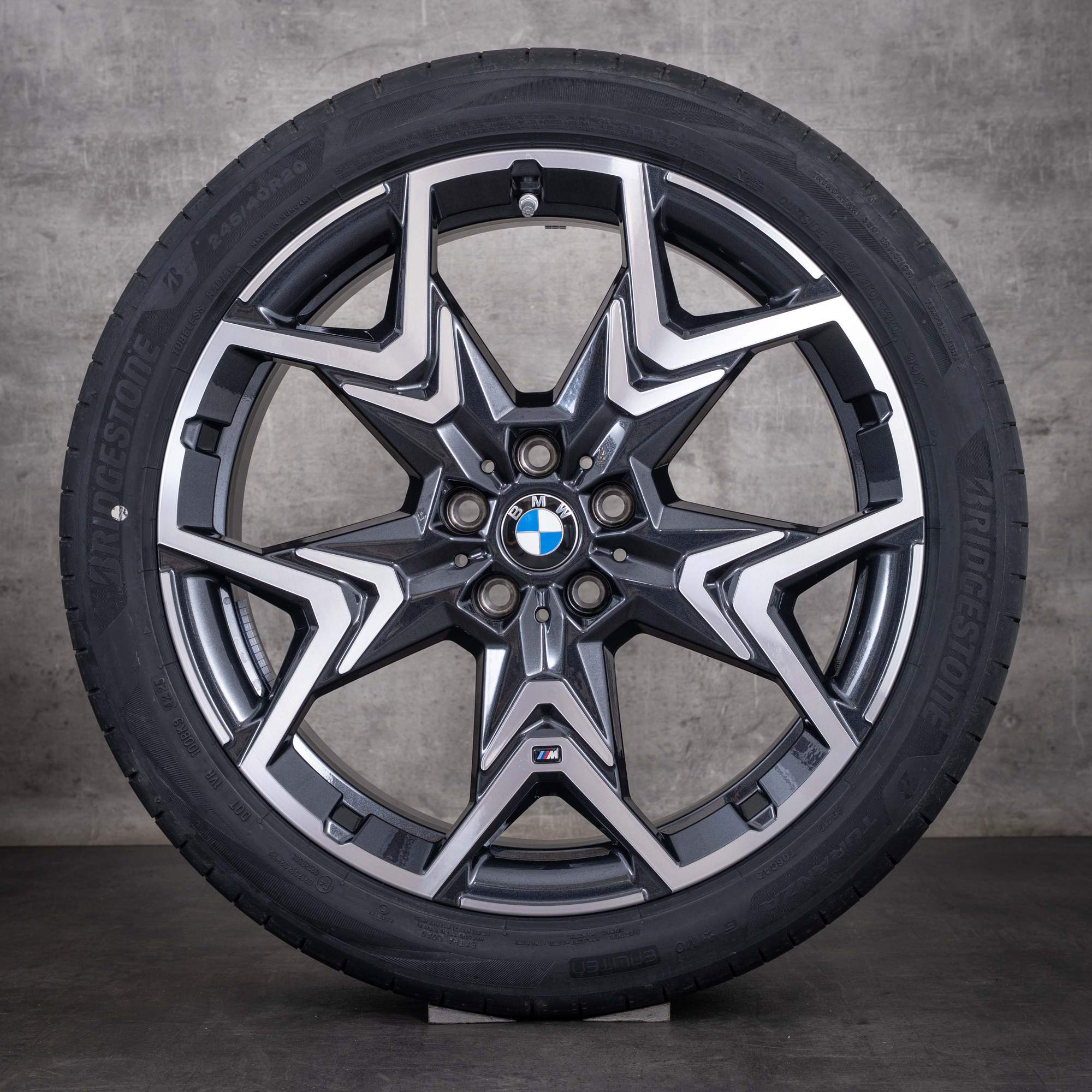 Original BMW X1 iX1 X2 iX2 Felgen 20 Zoll U11 U10 Sommerräder Styling 873 M 6898053 midnight grey glanzgedreht