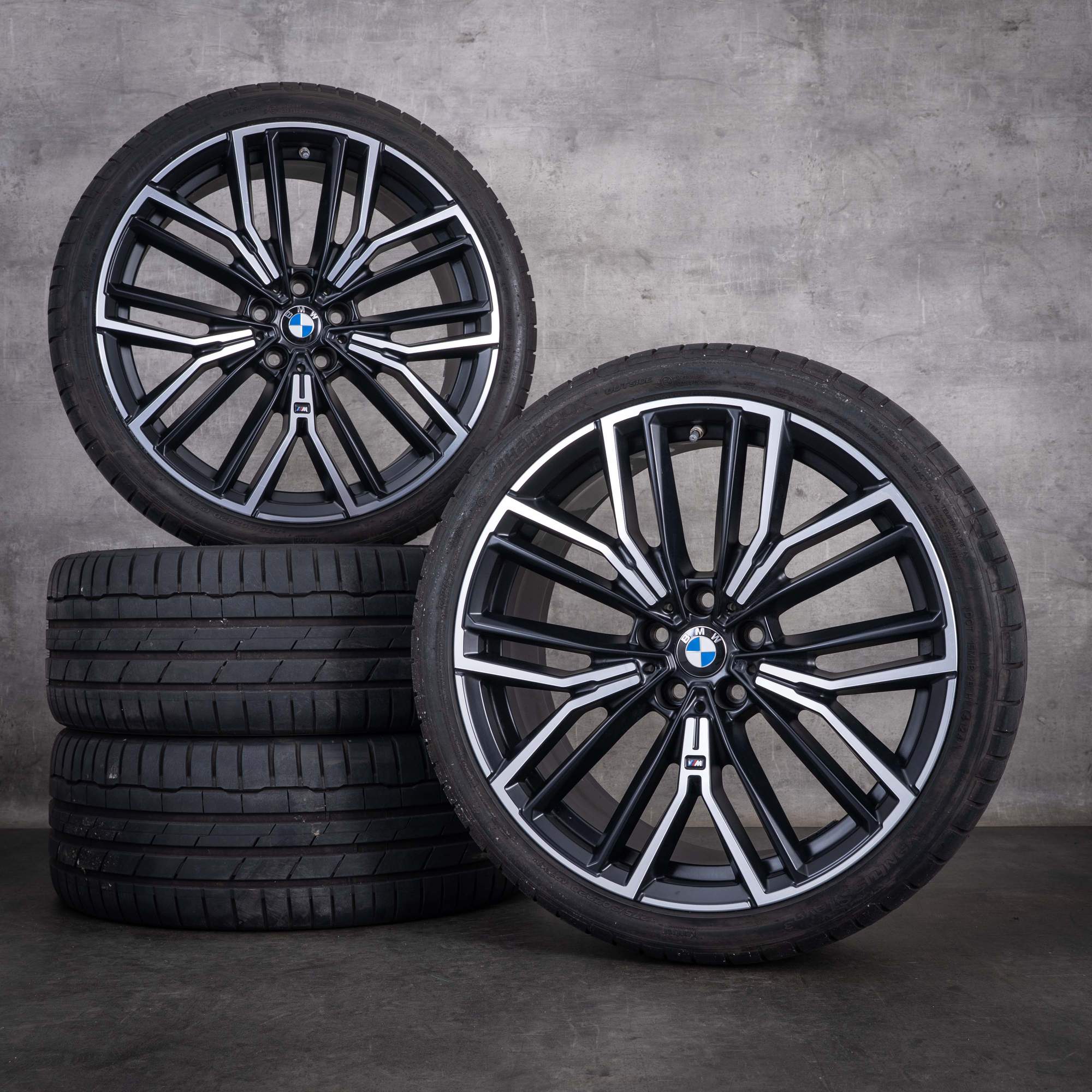 Original BMW 5er Felgen 20 Zoll G30 G31 Sommerräder Styling 846 M 8747236 8747237 jet black matt front glanzgedreht