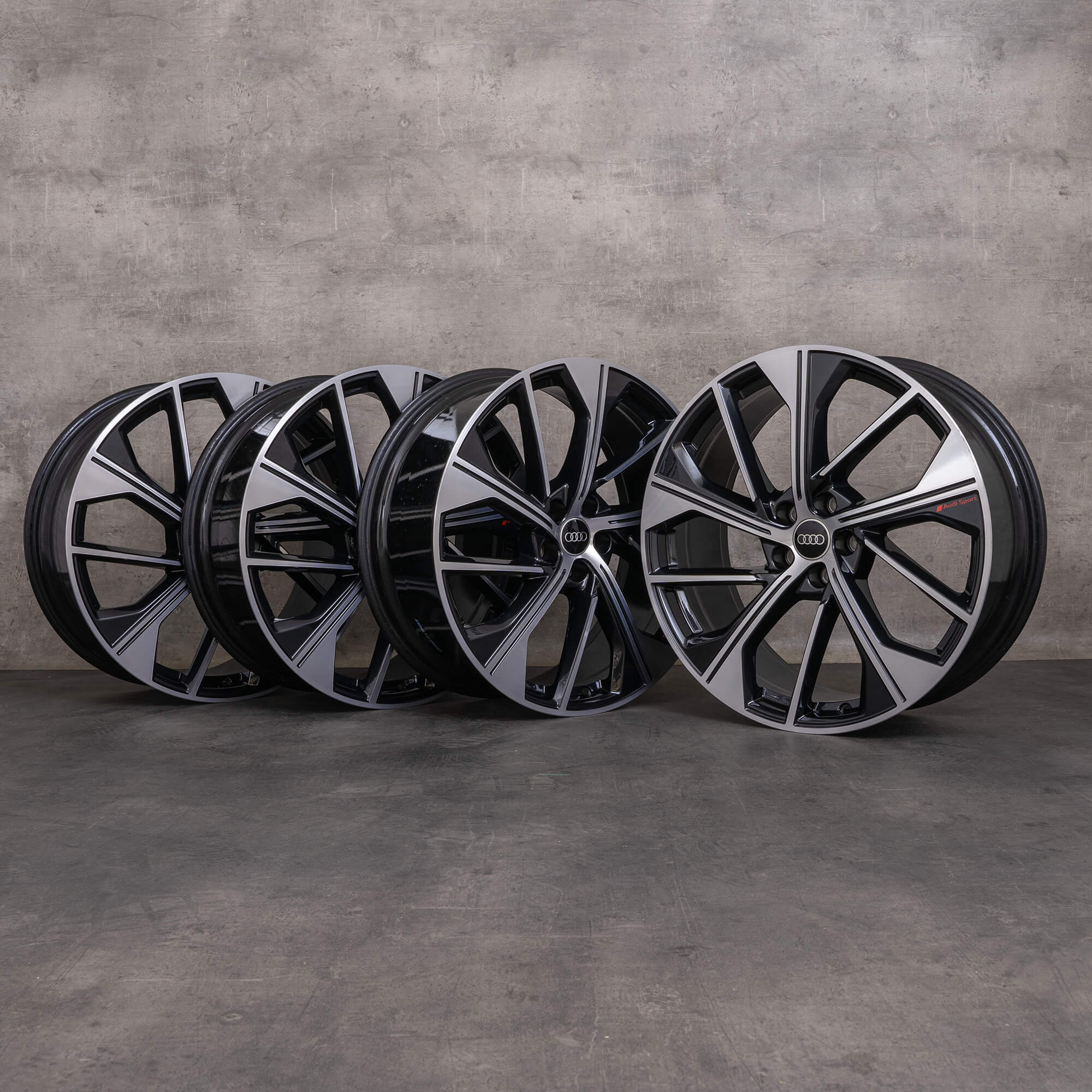 Original Audi Q5 SQ5 Felgen 21 Zoll FY 80A601025BQ schwarz glanzgedreht 8,5x21 ET34