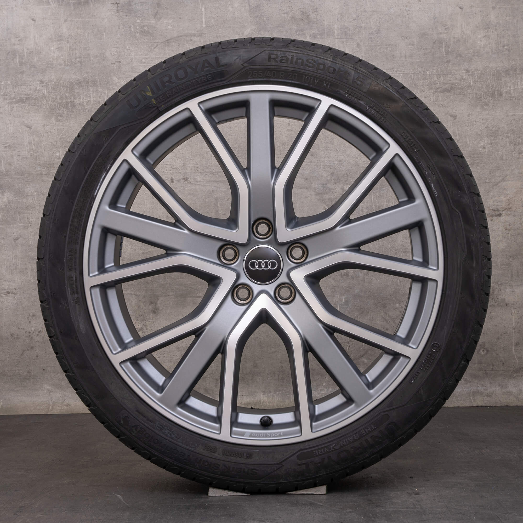 Jante originale Audi A6 S6 20 inch 4K C8 anvelope jante vară 4K0601025AB antracit mat