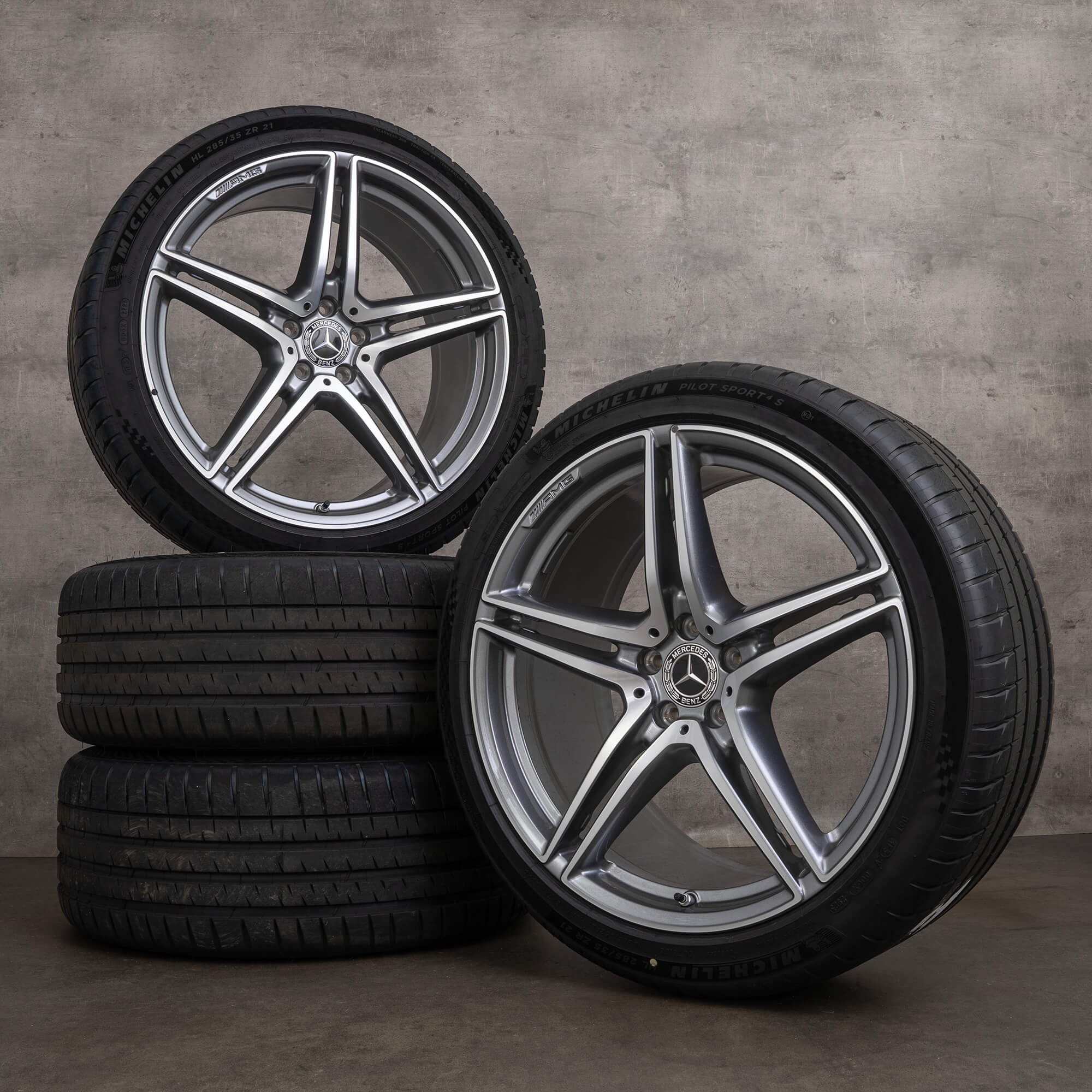 Alkuperäiset Mercedes Benz S-sarja S63 AMG vanteet 21 tuuman W223 E Performance kesäpyörät A2234012100 A2234012200
