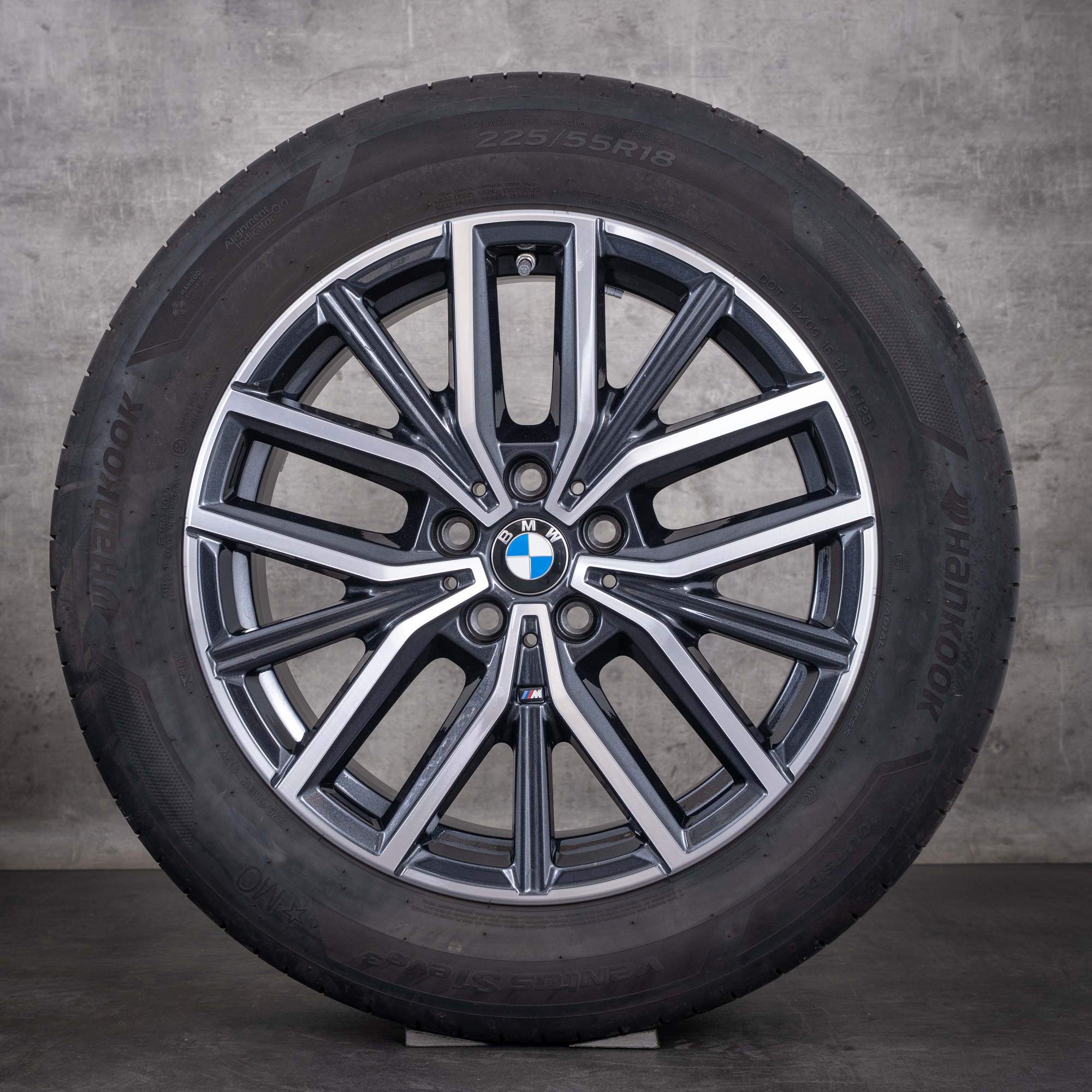 Original BMW X1 iX1 X2 iX2 Felgen 18 Zoll U11 U10 Sommerräder Styling 838 M 6891179 midnight grey glanzgedreht