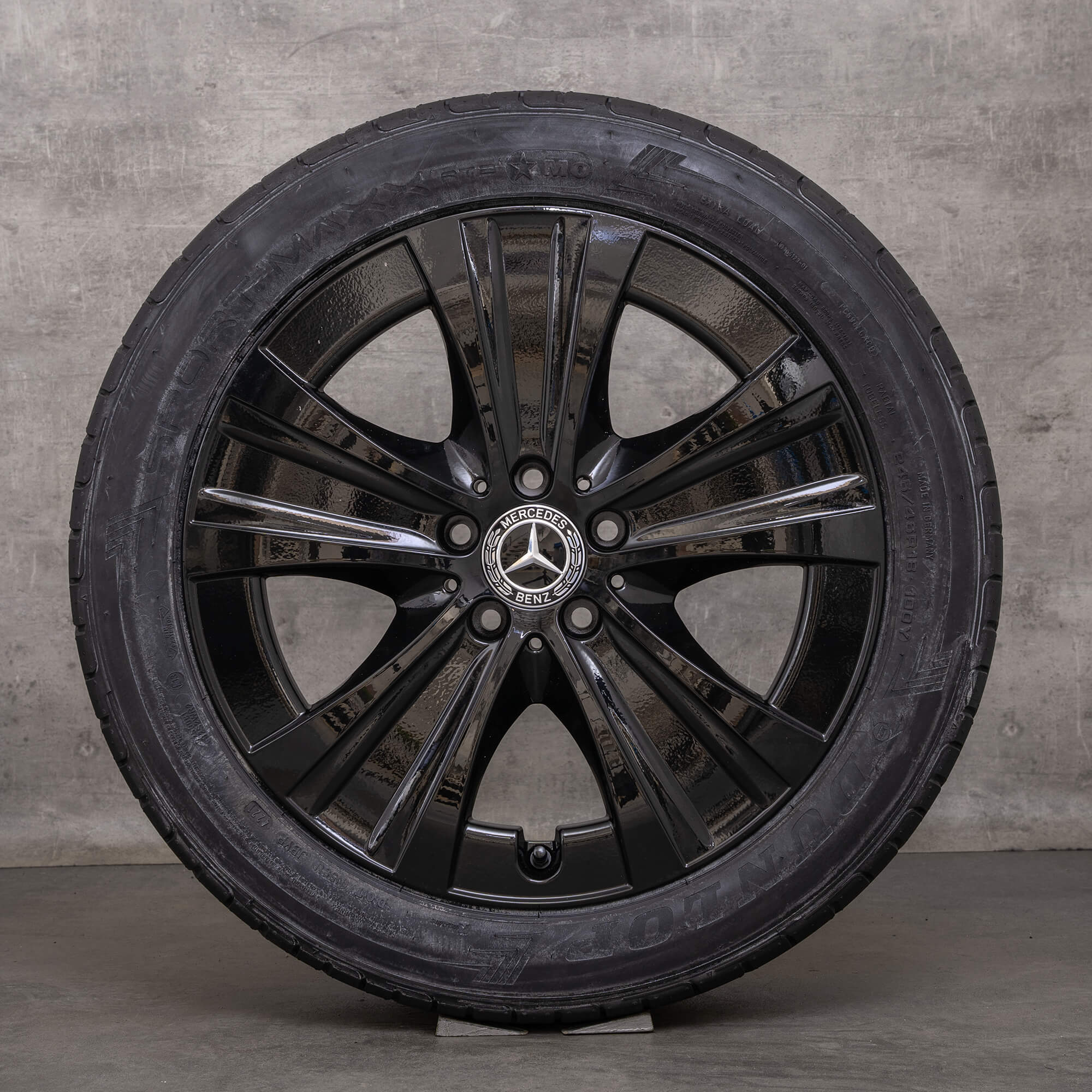 Orijinal Mercedes Benz E-Serisi jantlar 18 inç W213 S213 C238 A238 yaz jantları A2134013700 siyah parlak