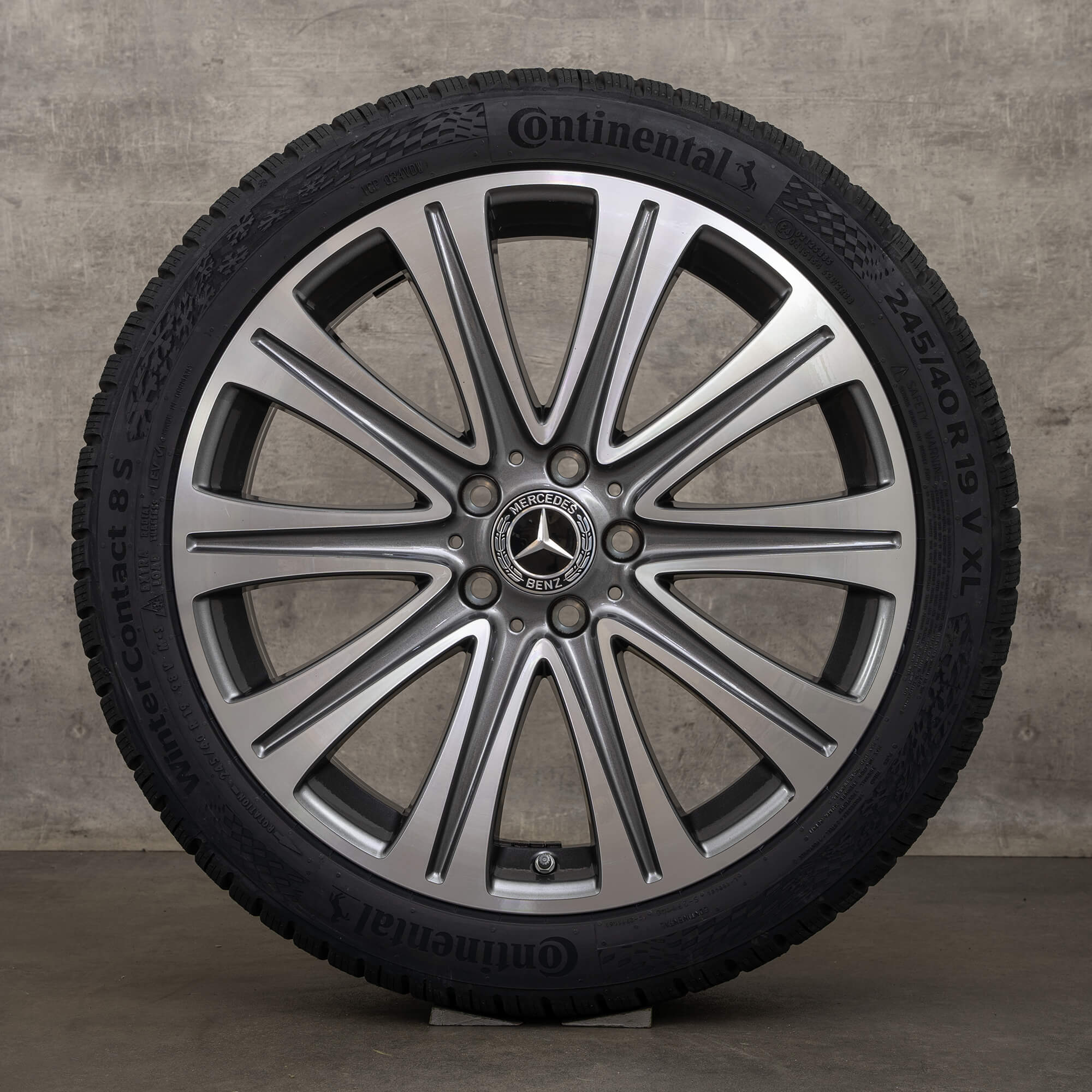 Original Mercedes Benz E-Klasse Winterräder 19 Zoll W213 S213 C238 A238 Felgen A2134010500 himalaya grey glanzgedreht