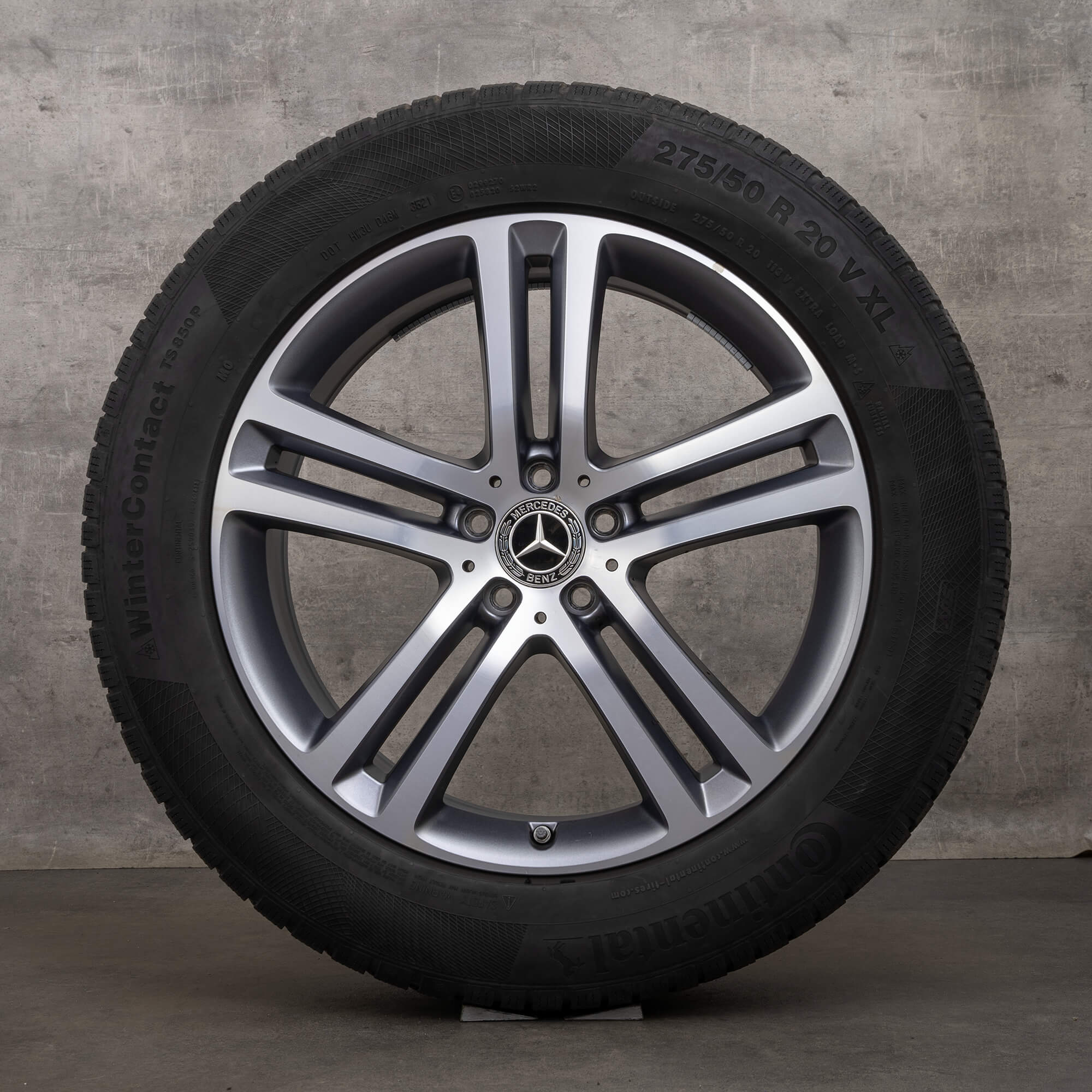 OEM Mercedes Benz GLE winter wheels 20 inch W167 SUV rims A1674012400 A1674012500 himalaya grey glossy turned tires