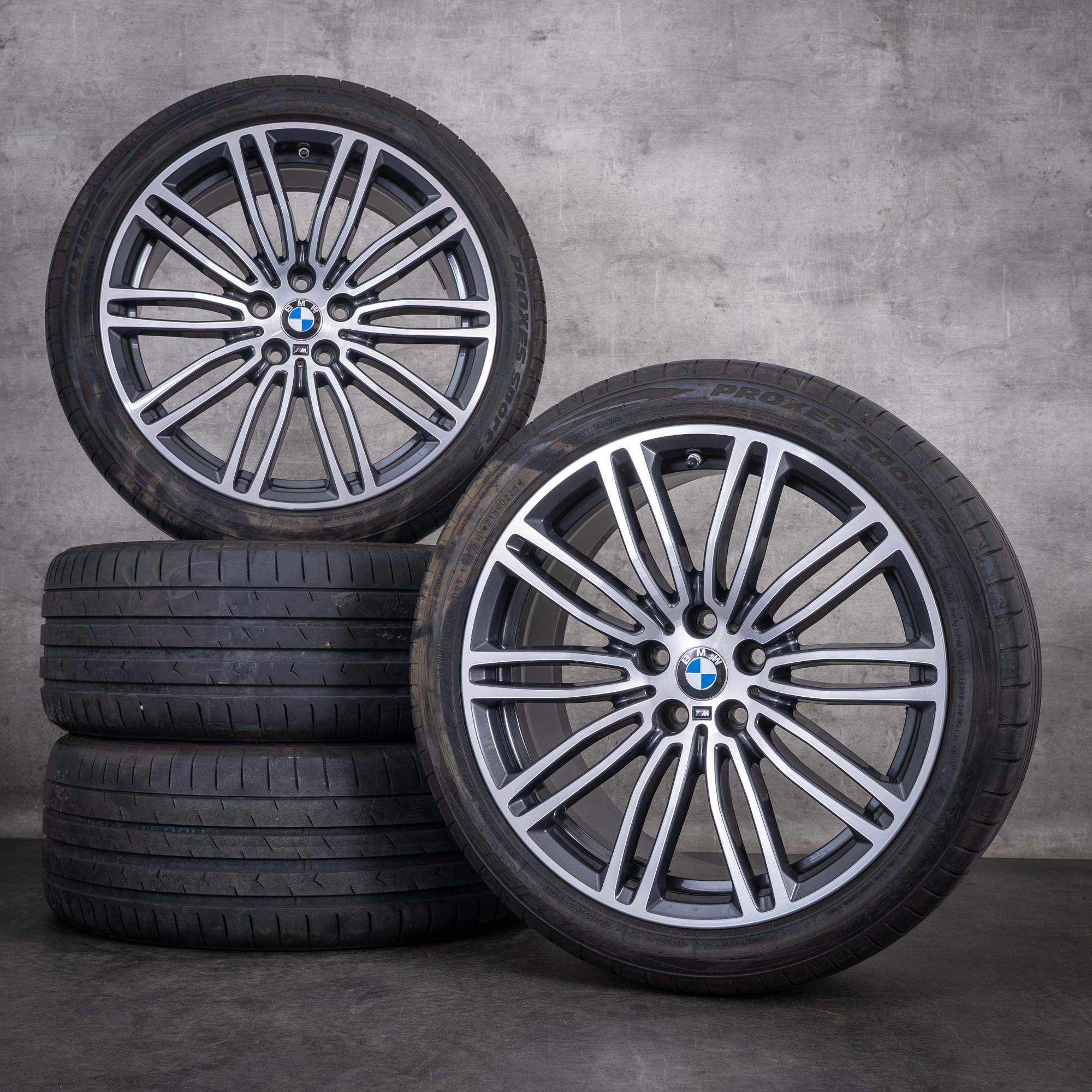 Original BMW 5er Felgen 19 Zoll G30 G31 Sommerräder Styling 664 M 7865925 7856926 orbit grey glanzgedreht