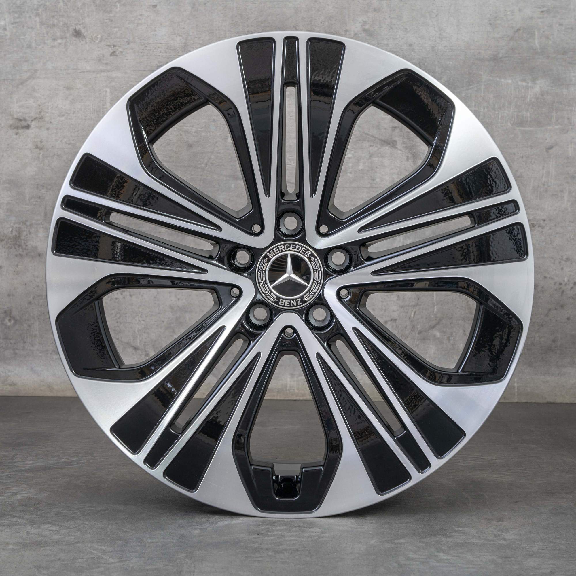 Jantes originais Mercedes Benz Classe E 19 polegadas W214 S214 A2144012300 preto polido NOVO