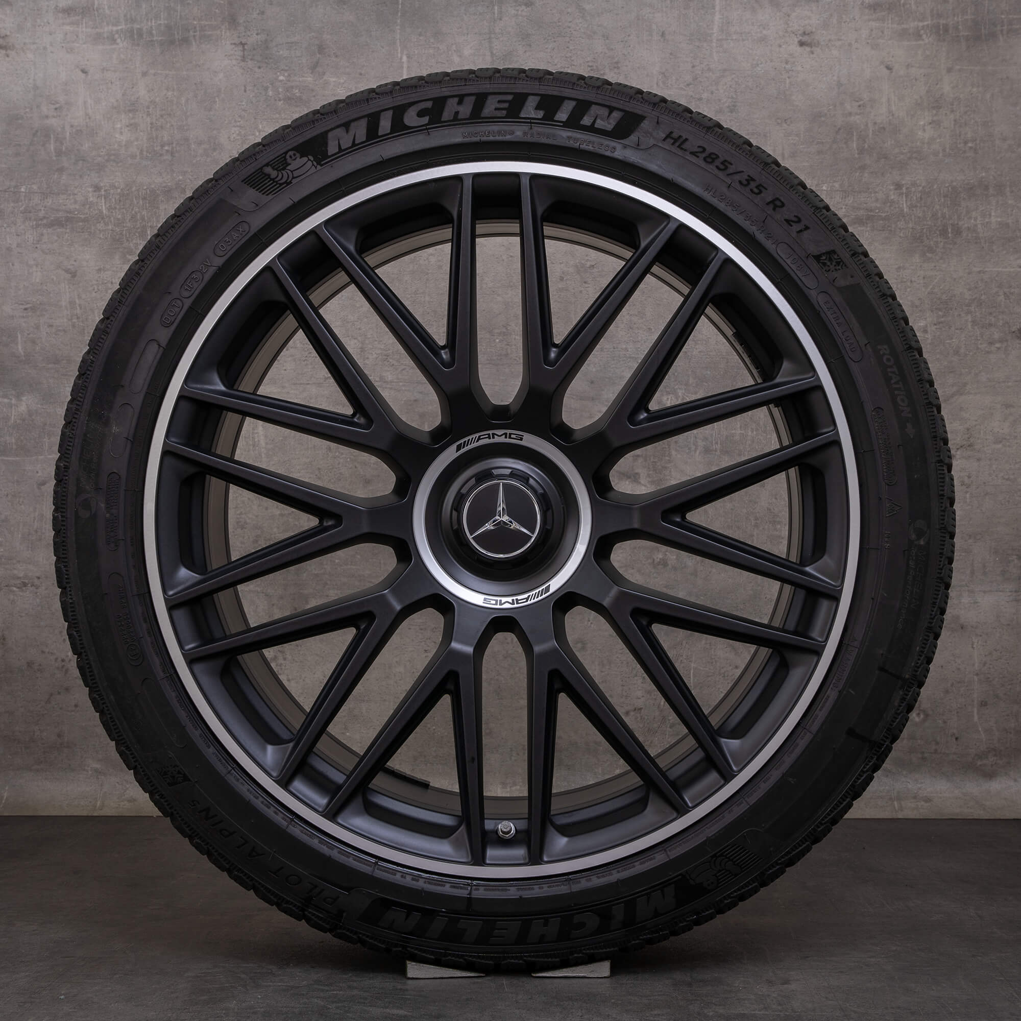 Original Mercedes Benz S-Klasse S 63 AMG E Performance Winterräder 21 Zoll V223 Felgen A2234012300 A2234012400 schwarz matt glanzgedreht