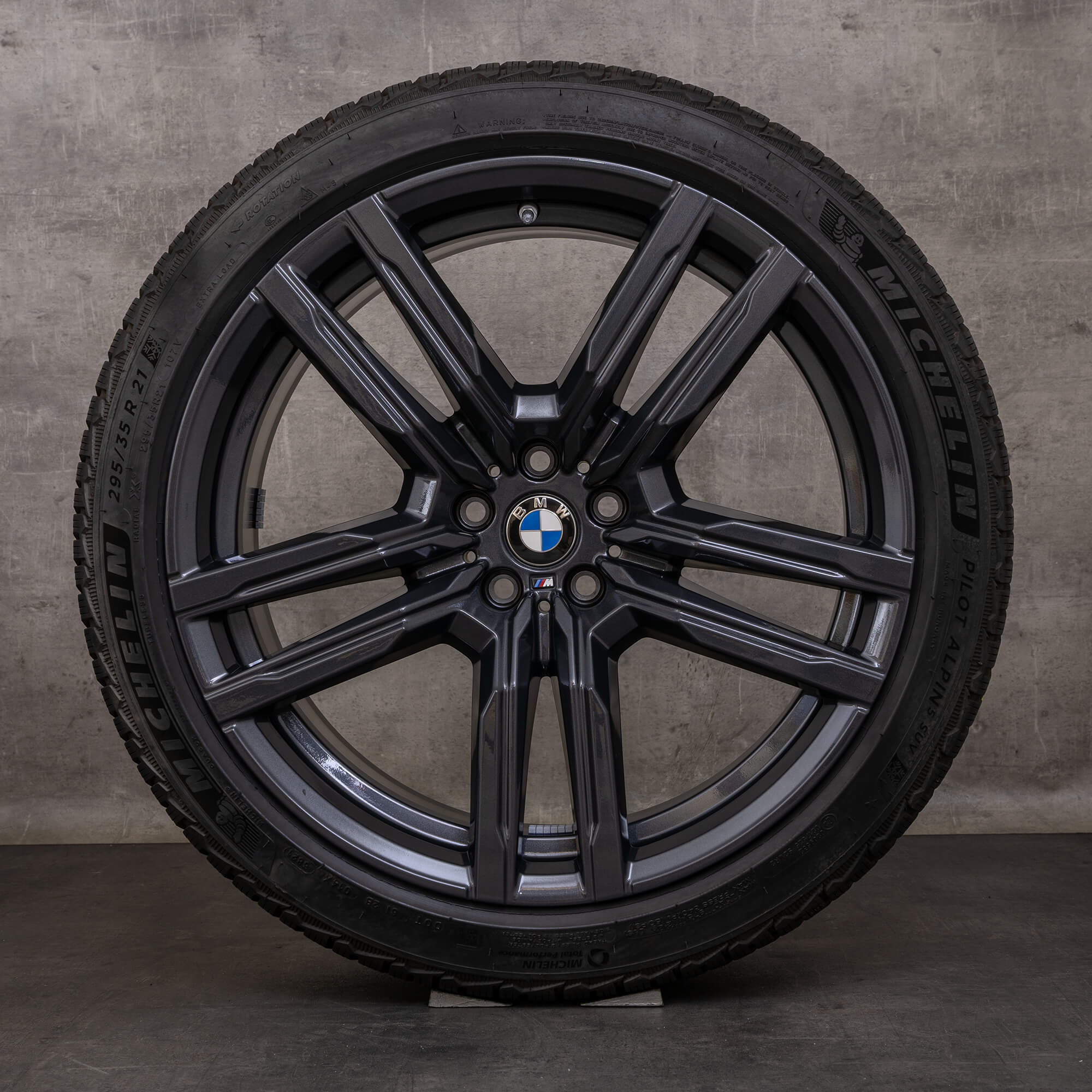 Oryginalne koła zimowe BMW X5M X6M 21 cali F95 F96 felgi stylizacja 808 M 8090794 8090795 orbit szary połysk
