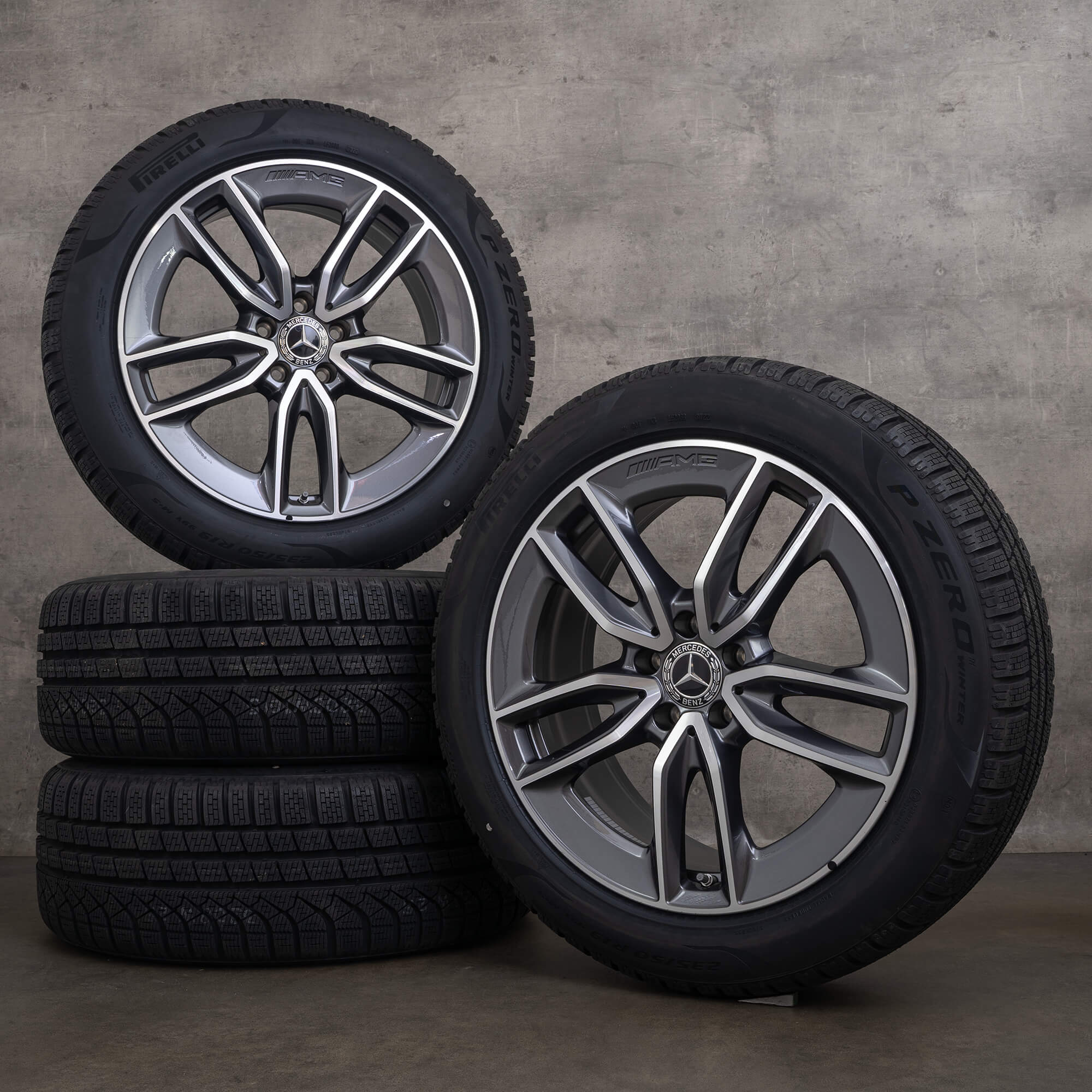 Originalní zimní pneu s disky na auto Mercedes Benz GLA GLB AMG 19 palců 35 45 & S H247 X247 A2474011800 himalaya šedá lesklá NOVÁ