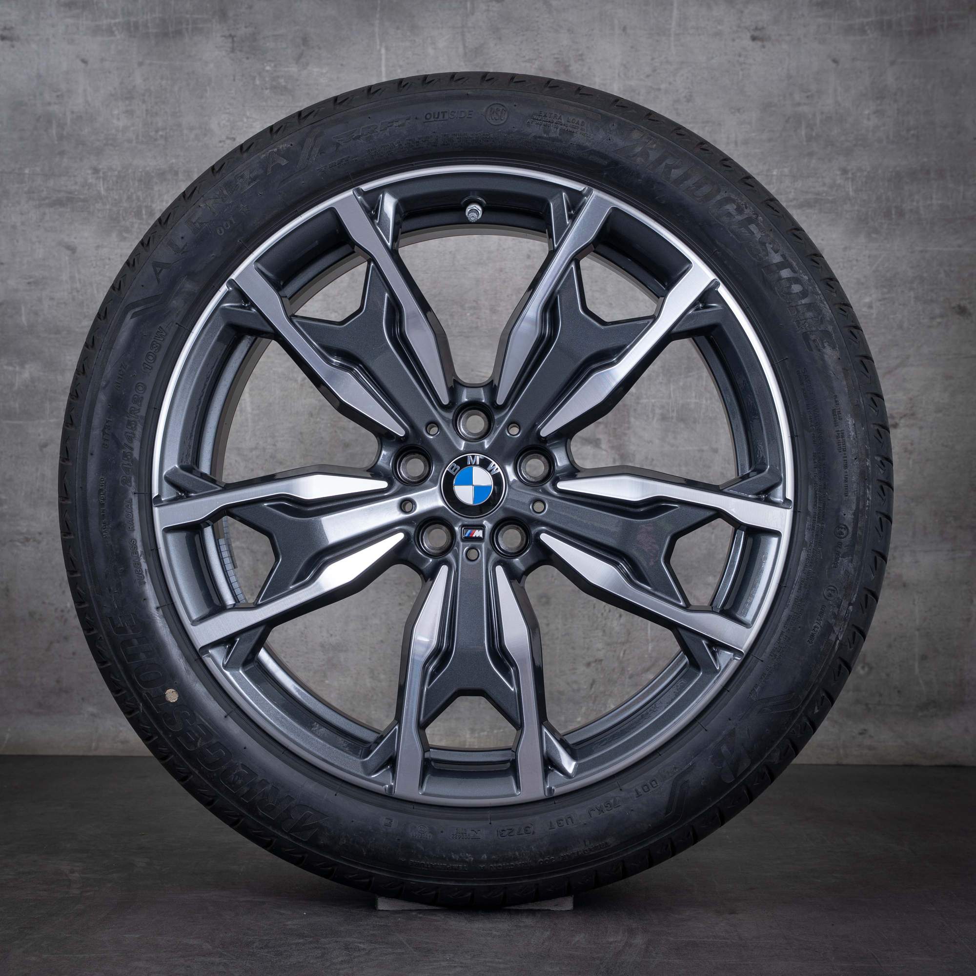 Oryginalne felgi BMW X3 X4 20 cali G01 G02 koła letnie stylizacja 787 M 8073791 8073792 orbit szary polerowane toczone