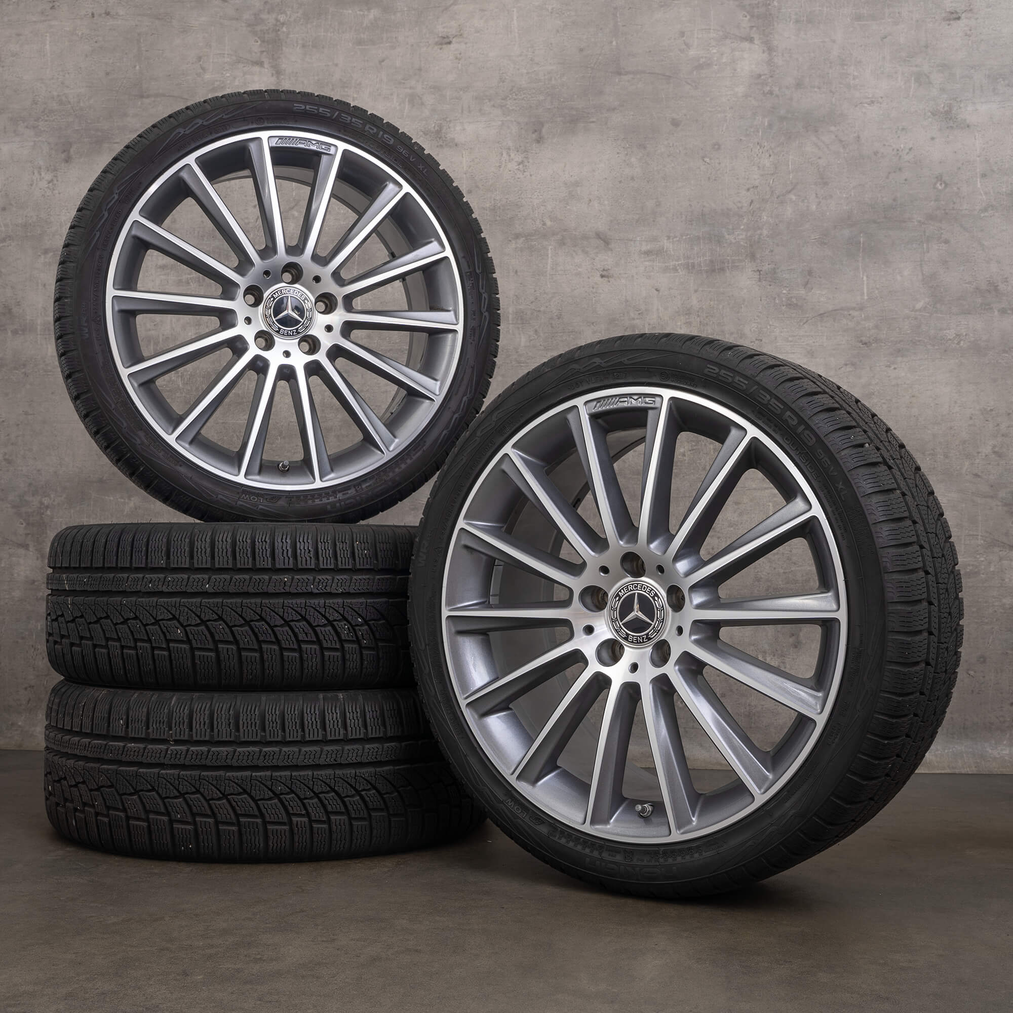Genuine Mercedes Benz Classe C AMG inverno ruote 19 pollici W205 S205 C205 A205 cerchi A2054011300 A2054011400 himalaya grigio lucido tornito