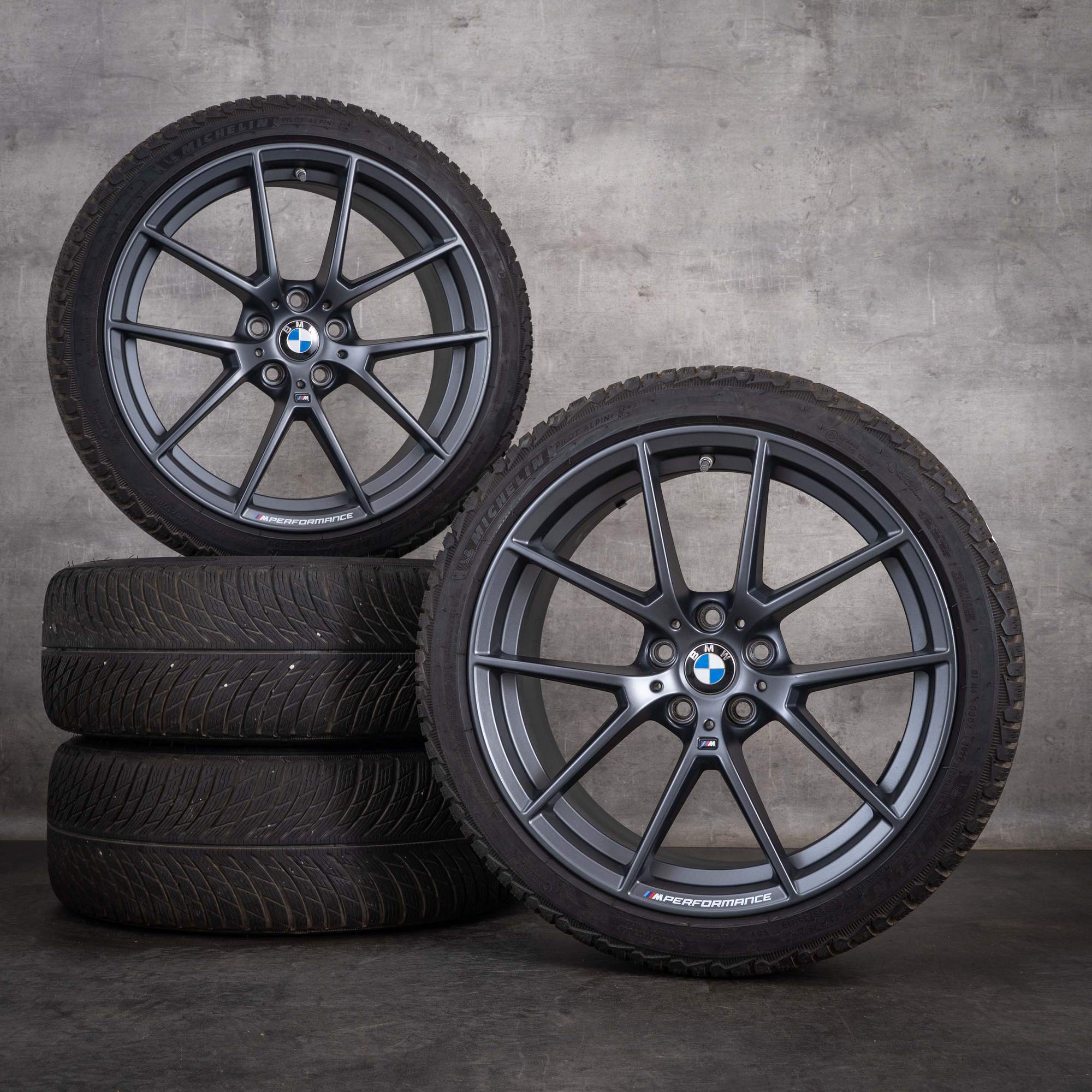 Original BMW 2er 3er 4er Winterräder 19 Zoll G20 G21 G22 G23 G42 Coupé Felgen Styling 898 M 6895390 6895391 frozen gunmetal grey matt