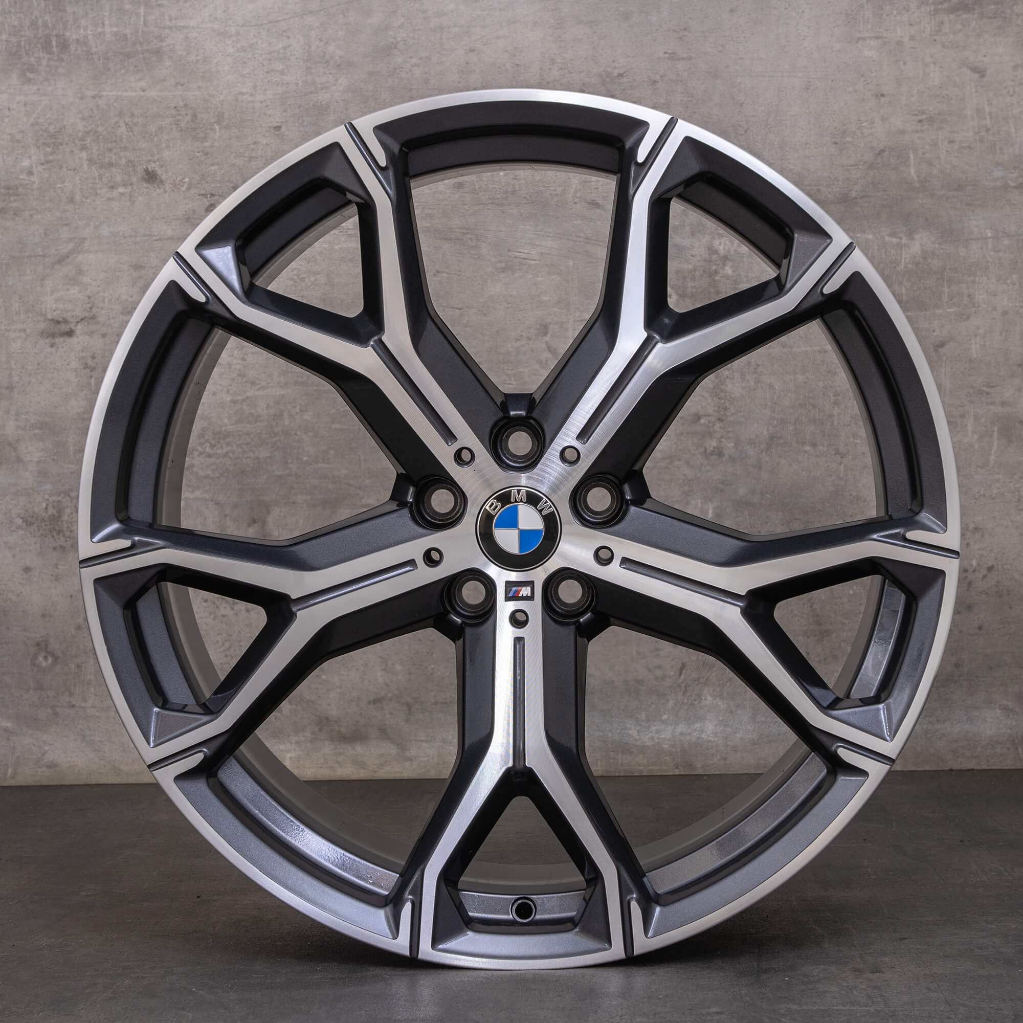 Oryginalne felgi BMW X5 X6 21 cali G05 G06 letnie koła stylizacja 741 M 8071998 8071999 orbit szary polerowane