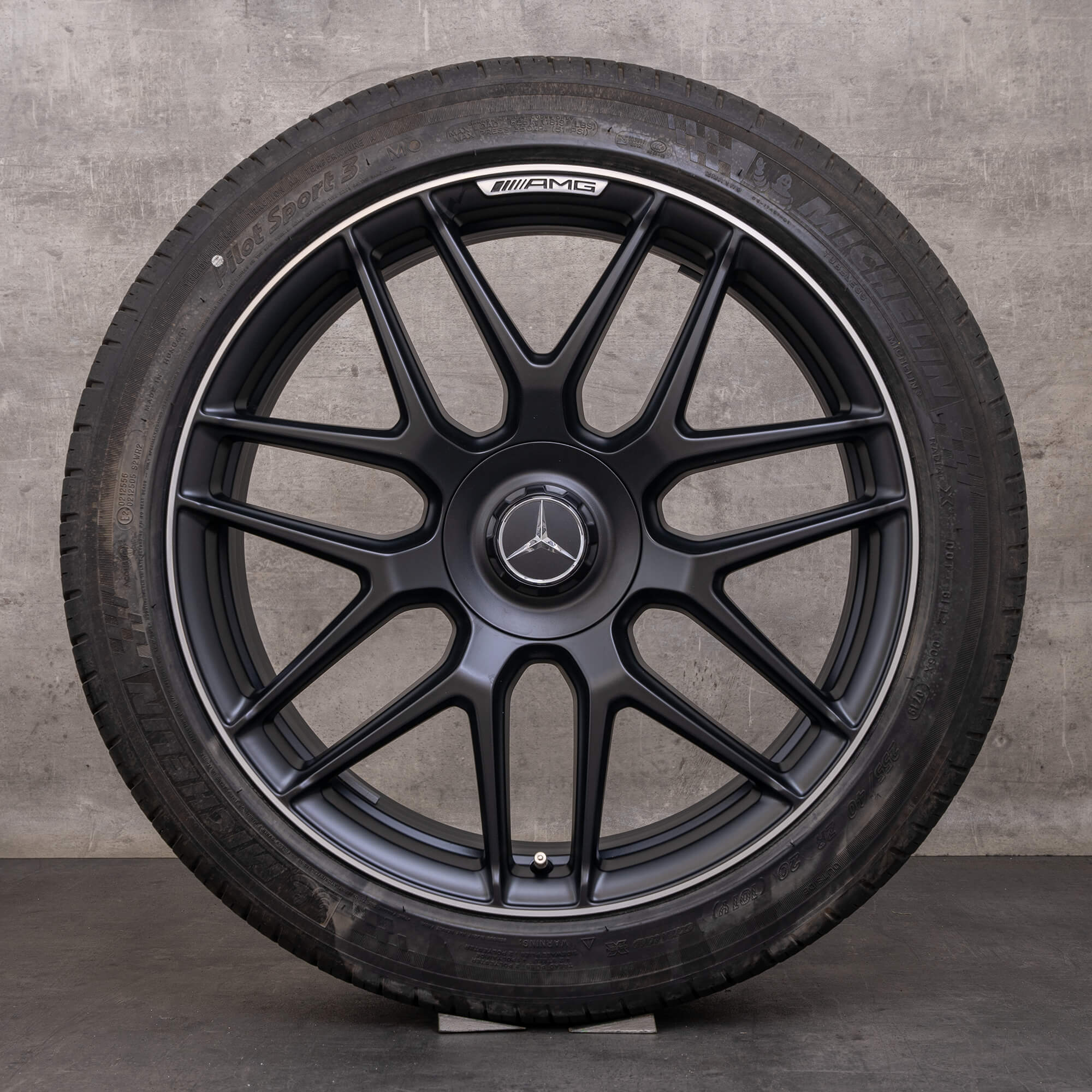 Orijinal Mercedes Benz S-Serisi S63 S65 AMG Jantlar 20 inç W222 C217 Yaz Jant Lastik A2224014200 A2224014300 siyah mat parlak kaplama