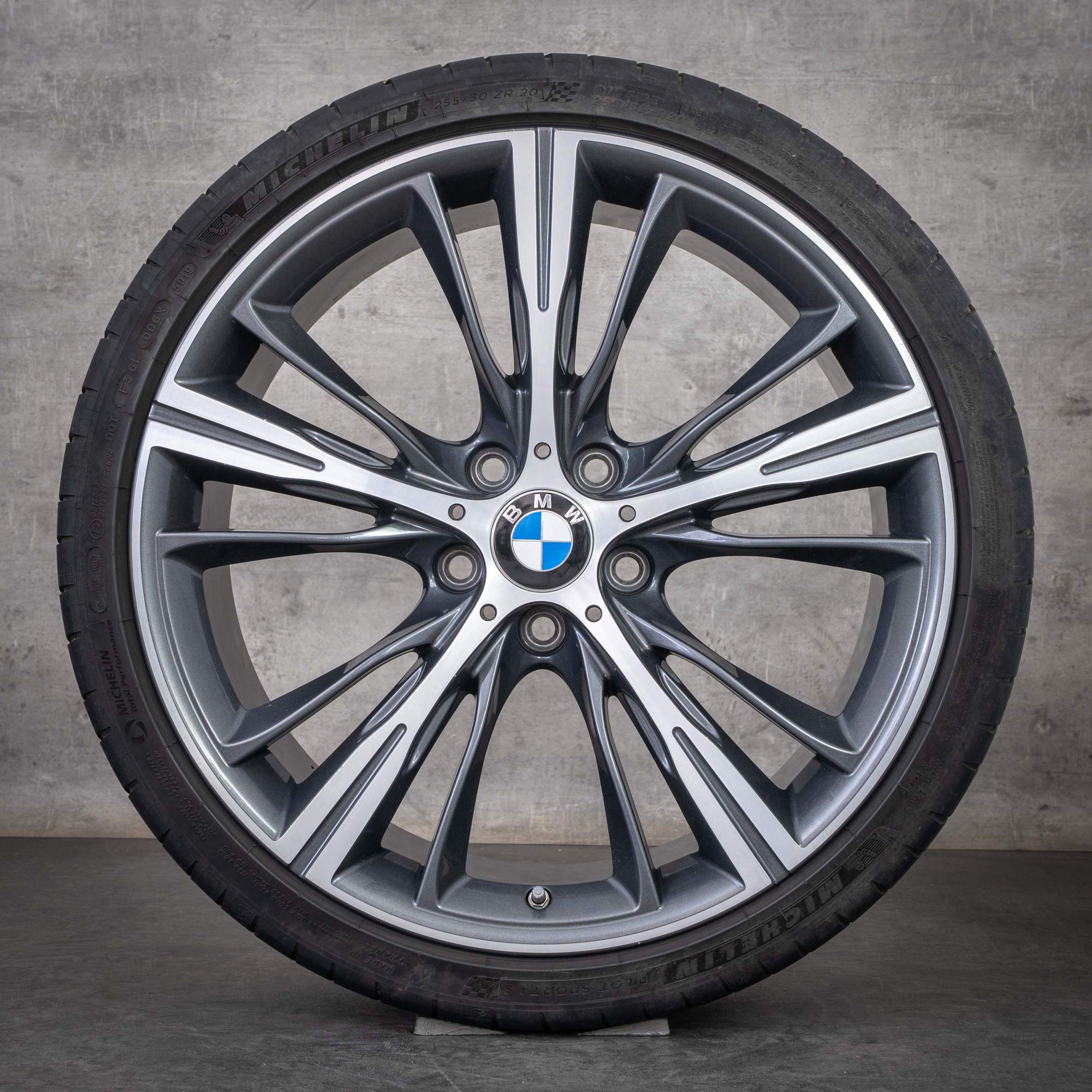 Original BMW 3er 4er Felgen 20 Zoll F30 F31 F32 F33 F36 Gran Coupe Sommerräder Styling 660 6872158 6872159 orbit grey glanzgedreht