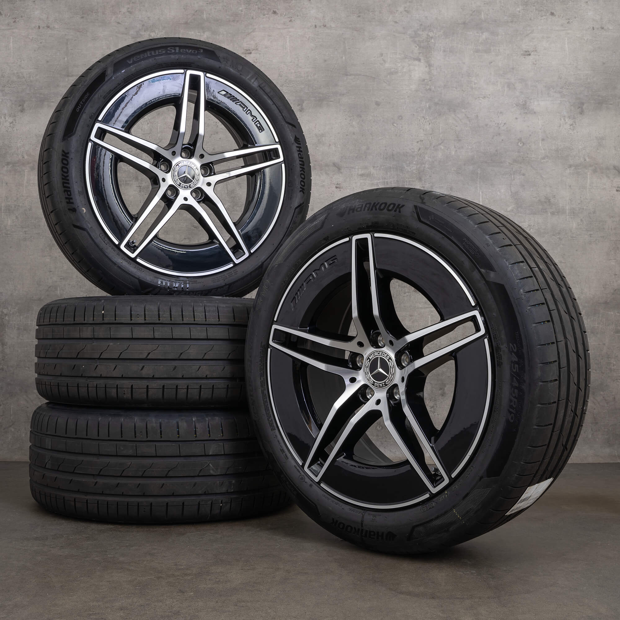 Originele Mercedes Benz E-Klasse AMG velgen 19 inch W214 S214 zomervelgen A2144010300 zwart hoogglans