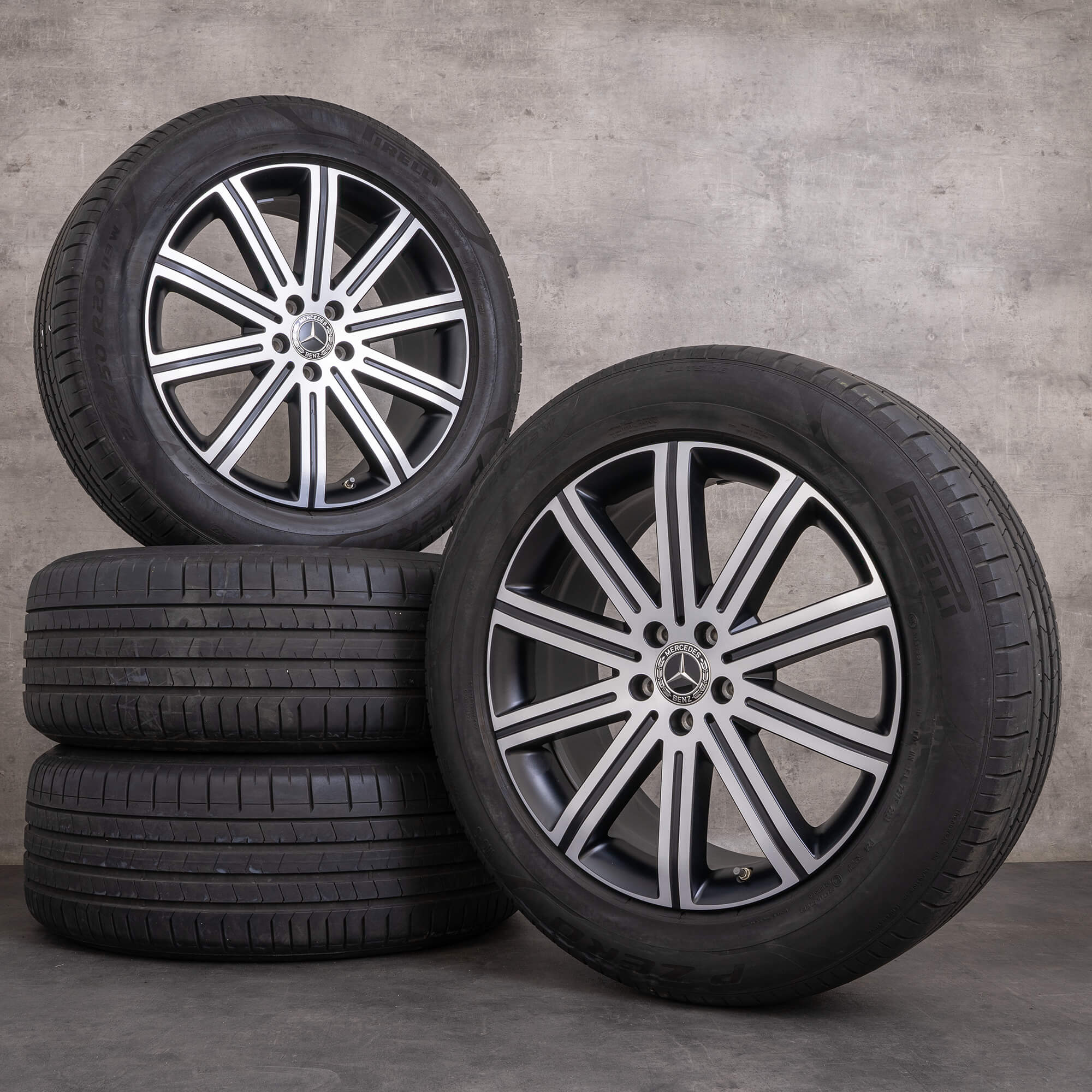 Originale Mercedes Benz GLE fælge 20 tommer C167 X167 sommerfælge A1674016600 A1674016700 sort mat blank drejet