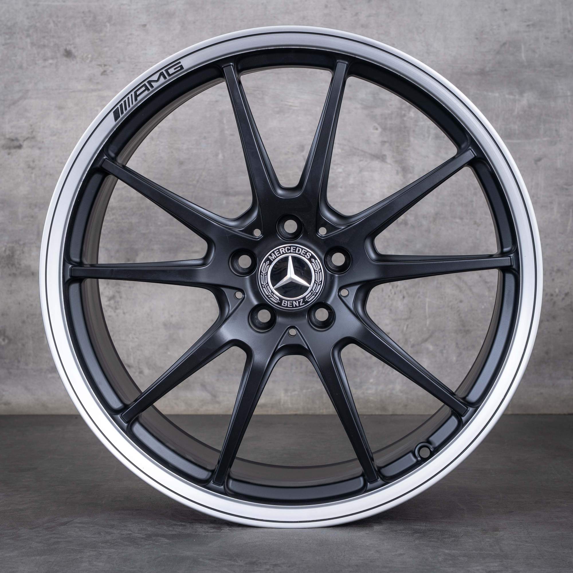 Alkuperäiset Mercedes Benz C-sarja C63 & S AMG vanteet 19 20 tuuman C205 A205 A2054017400 A2054017500 musta matta kiillotettu viimeistely