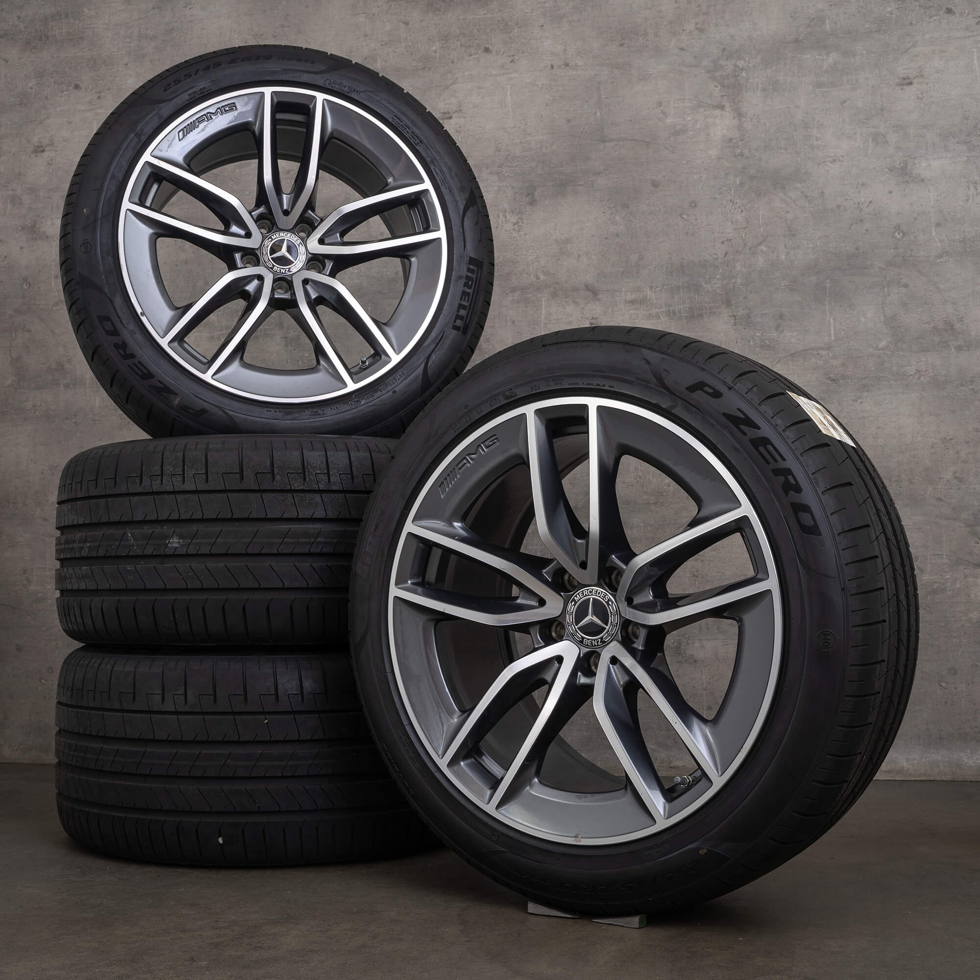 Original Mercedes Benz GT AMG llantas 19 pulgadas X290 43 53 63 ruedas de verano A2904010200 A2904010300 gris himalaya brillante torneado NUEVO