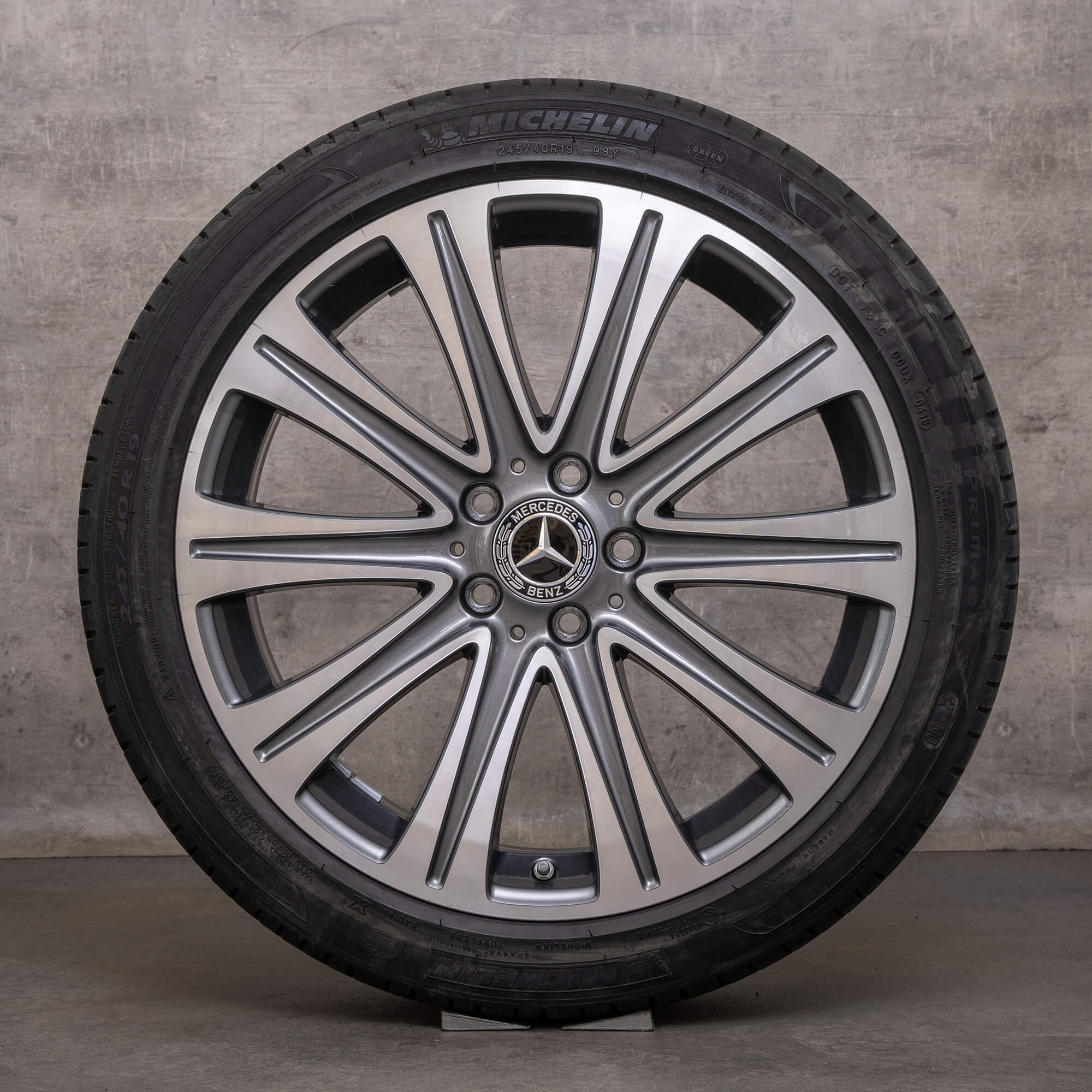 Llantas originales Mercedes Benz Clase E de 19 pulgadas W213 S213 C238 A238 neumáticos verano A2134010500 gris himalaya torneado brillante