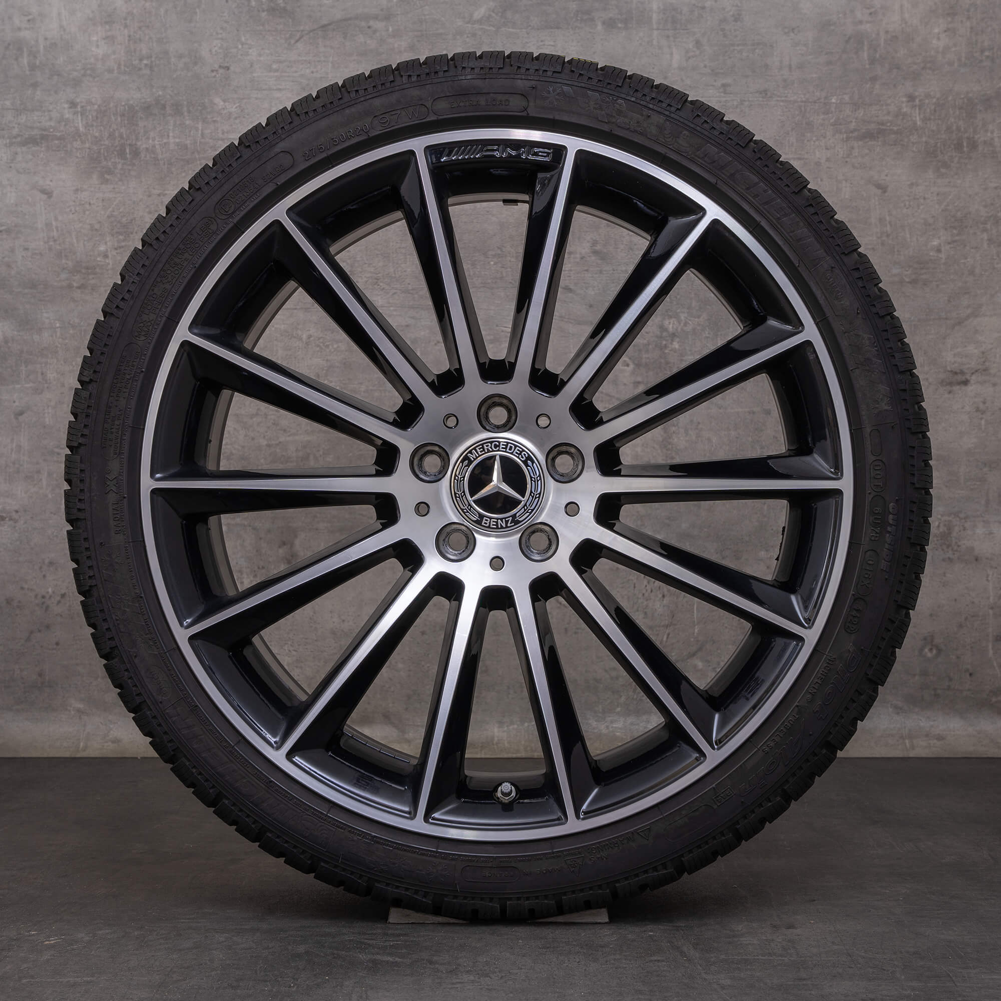 Originale Mercedes Benz CLS 53 AMG fælge 20 tommer C257 sommerdæk A2574013200 A2574012000 sort poleret