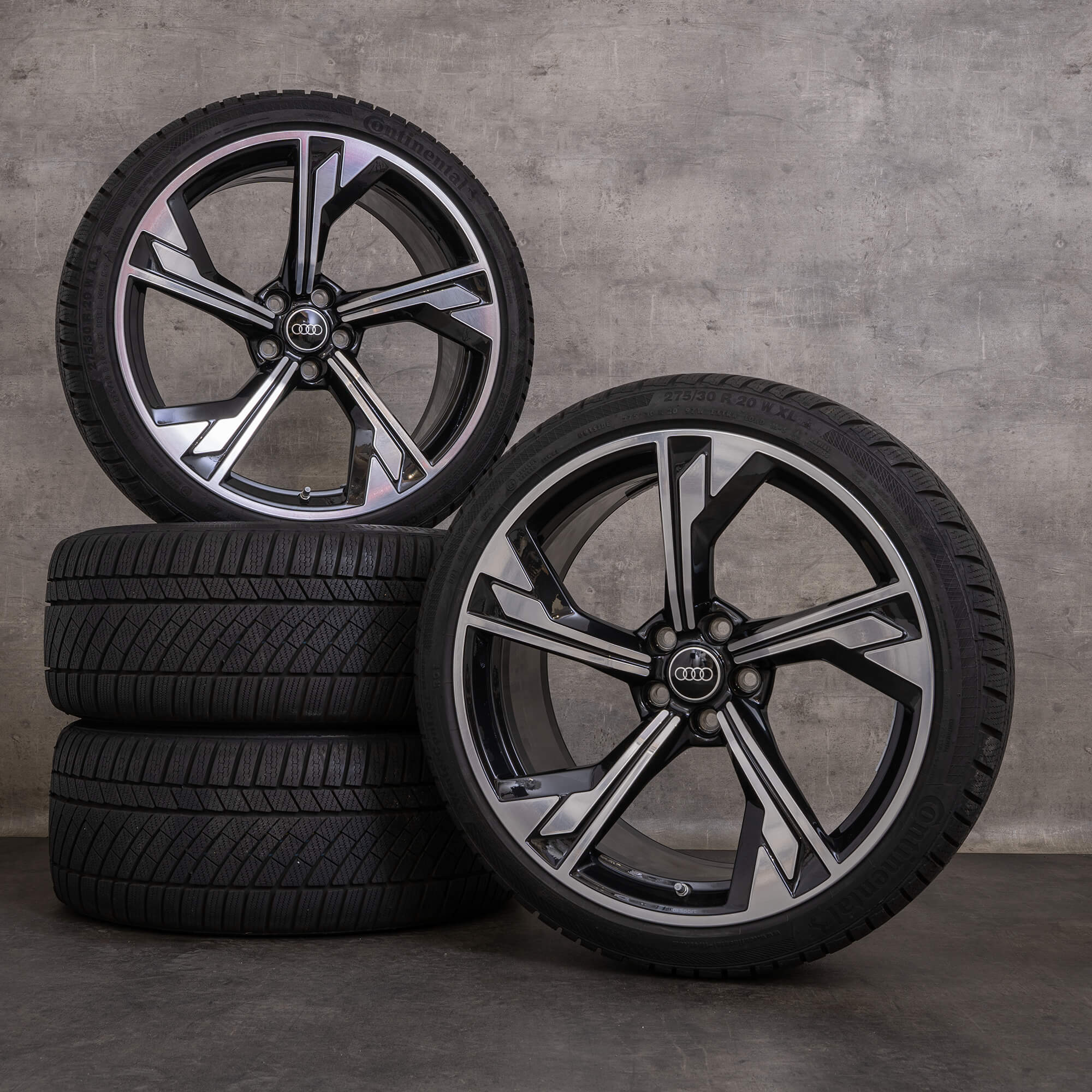 Llantas originales Audi RS4 RS5 20 pulgadas B9 8W F5 ruedas de verano Bandera 8W0601025DT negro brillante torneado NUEVO