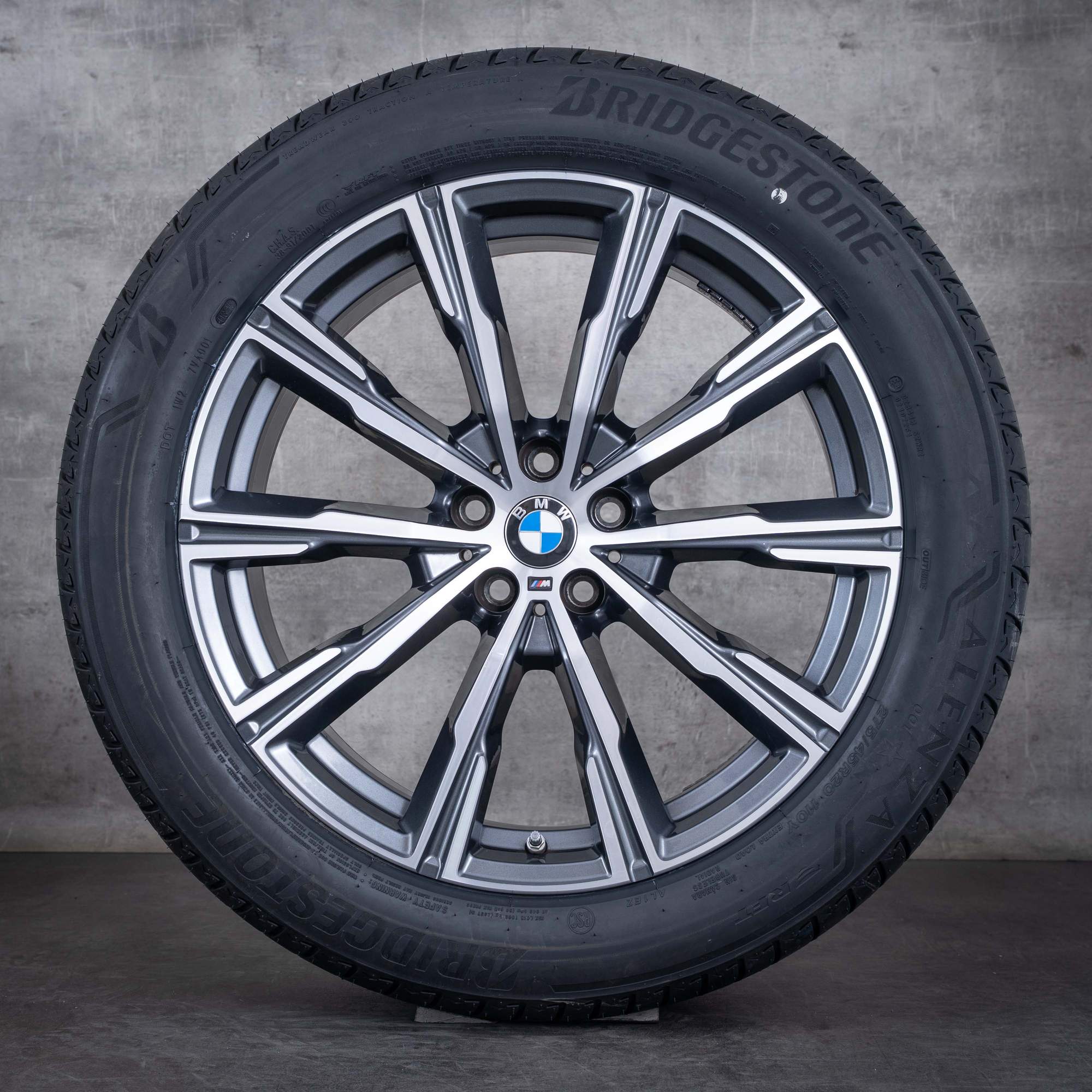 Oryginalne felgi BMW X5 X6 20 cali G05 G06 koła letnie stylizacja 740 M 8071996 8071997 orbit szary polerowane toczone