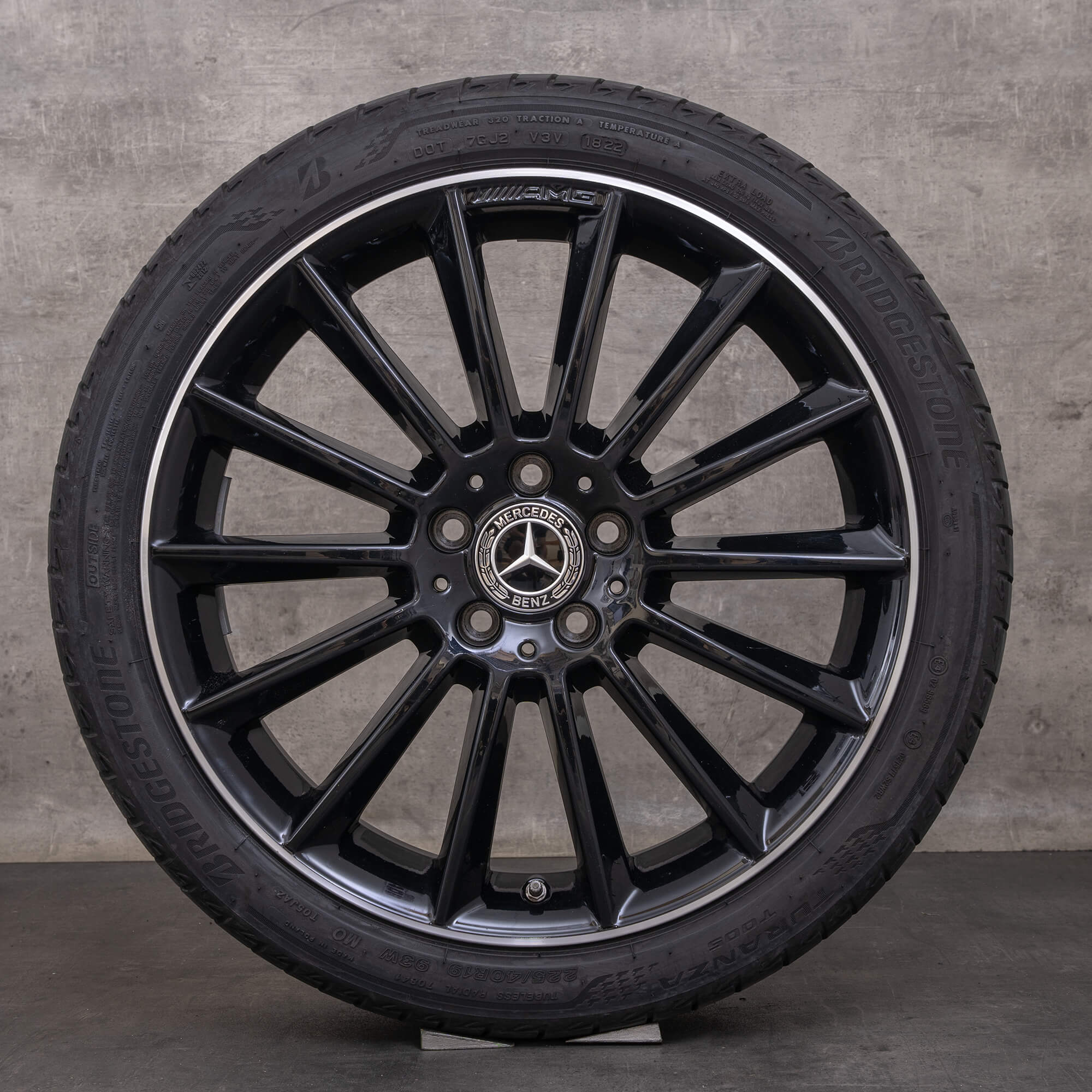 Orijinal Mercedes Benz A B Sınıfı CLA jantlar 19 inç W177 V177 W247 C118 X118 yaz jant lastik A1774011600 siyah parlak tornalı