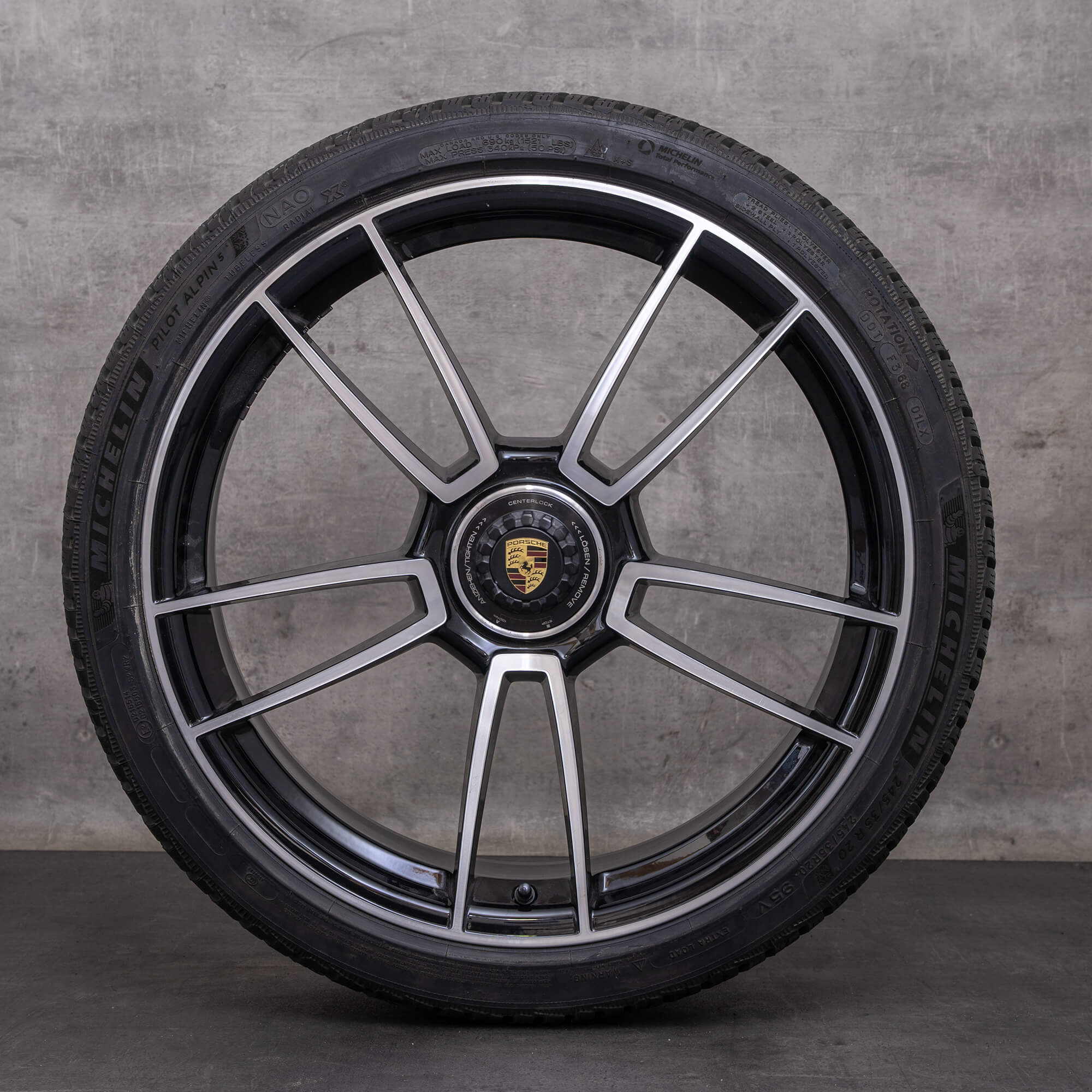 Alkuperäiset Porsche 911 -talvirenkaat 20 21 tuumaa 992 I GTS -vanteet 992601025AT 992601025AC Turbo S -vanteet mustat diamond cut UUDET