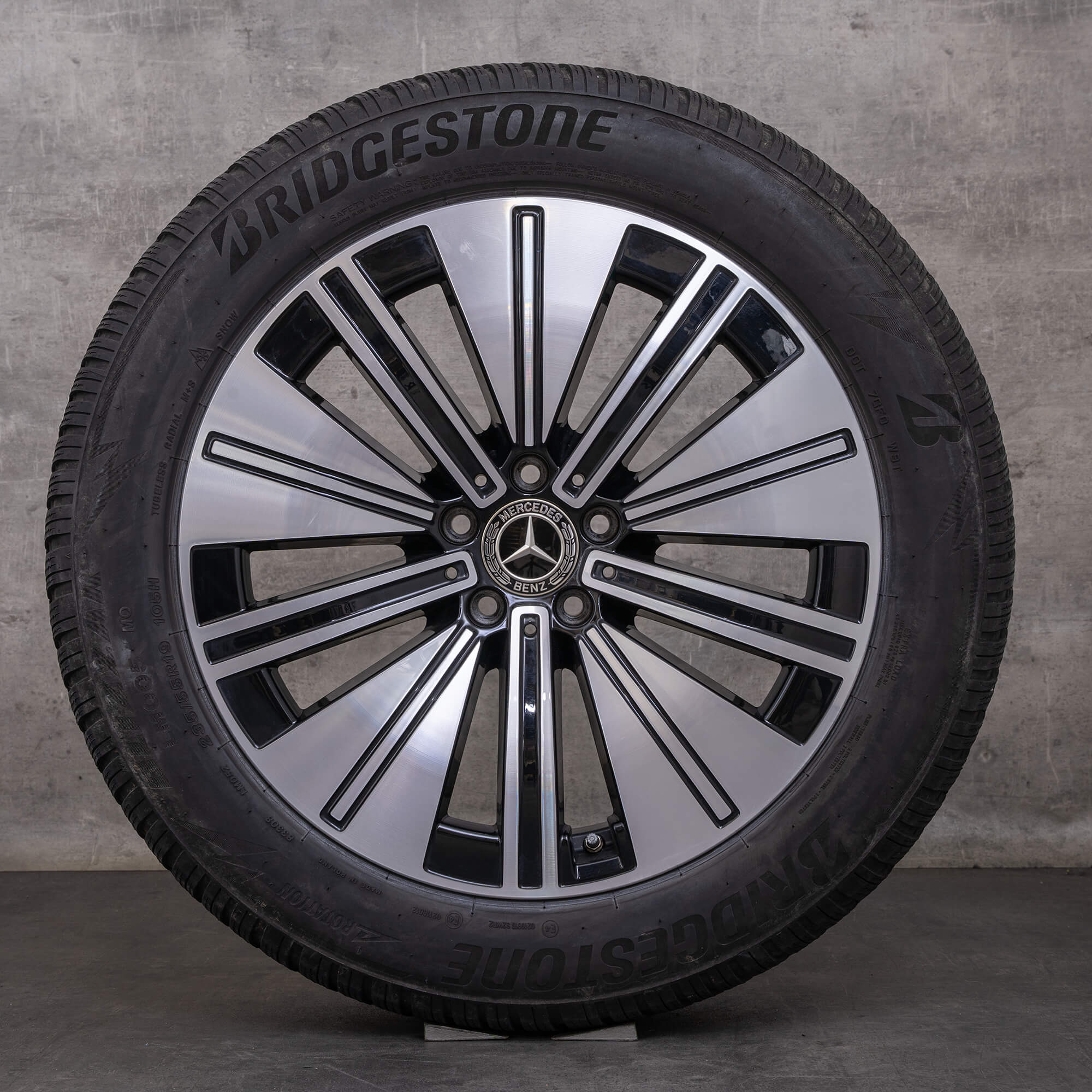Orijinal Mercedes Benz EQS kış jant lastik 19 inç V297 jantlar A2974010600 siyah parlak tornalanmış