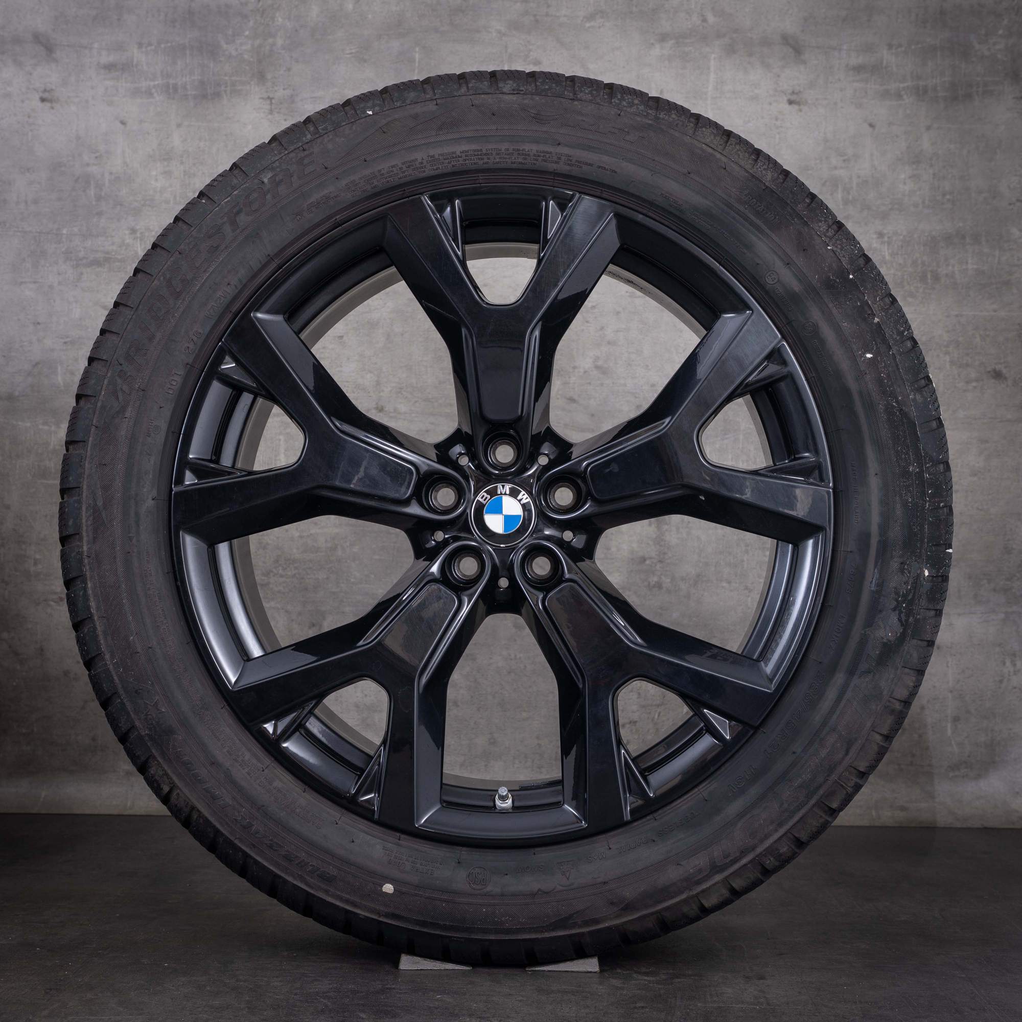 Roues hiver d'origine BMW X7 21 pouces G07 Felgen Styling 752 6885461 noir jais uni - roue 4 sur 4