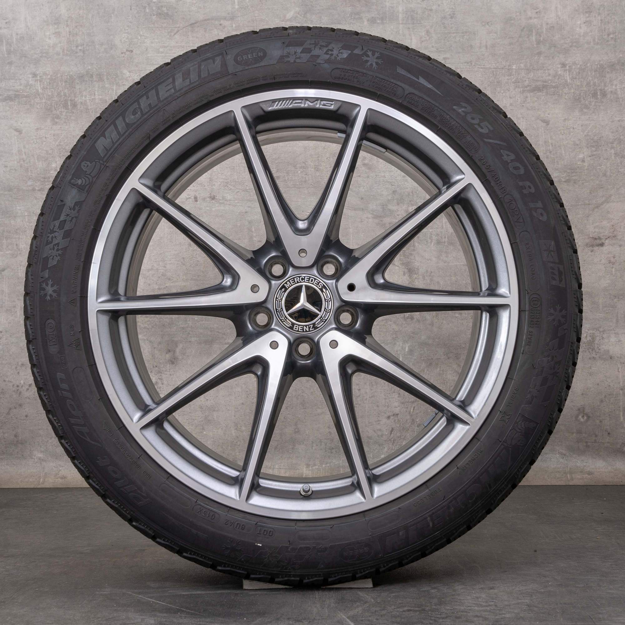 OEM Mercedes Benz E-Class E63 & S AMG winter wheels 19 inch W213 S213 Rim A2134012600 A2134012700 himalaya grey polisched