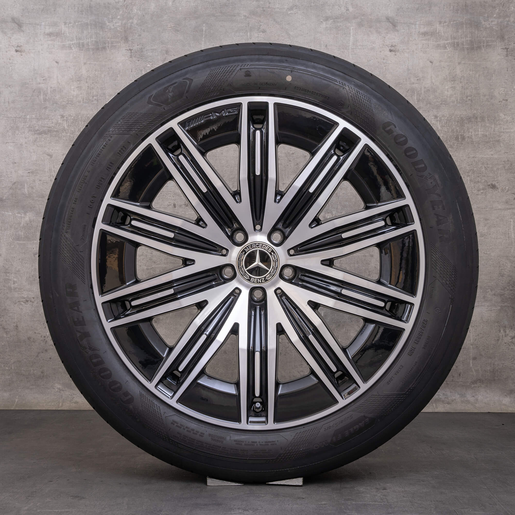 Original Mercedes Benz EQS AMG Felgen 21 Zoll X296 Sommerräder A2964011600 schwarz glanzgedreht