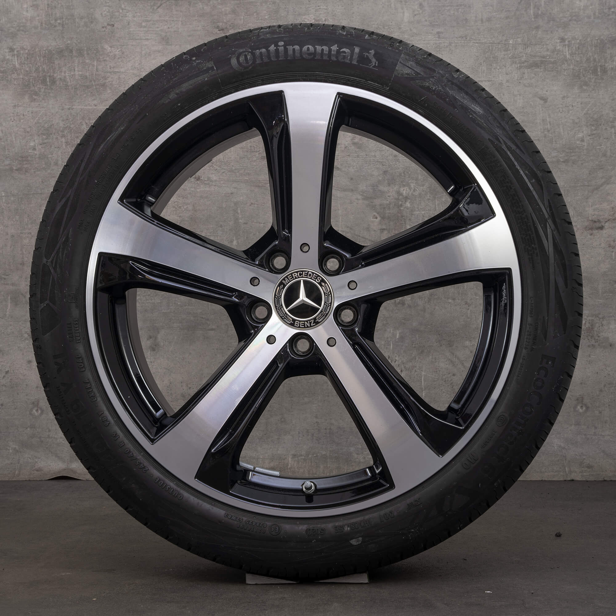 Orijinal Mercedes Benz C Sınıfı jantlar 19 inç X206 All-Terrain yaz lastikleri A2064015800 siyah parlak tornalı YENİ