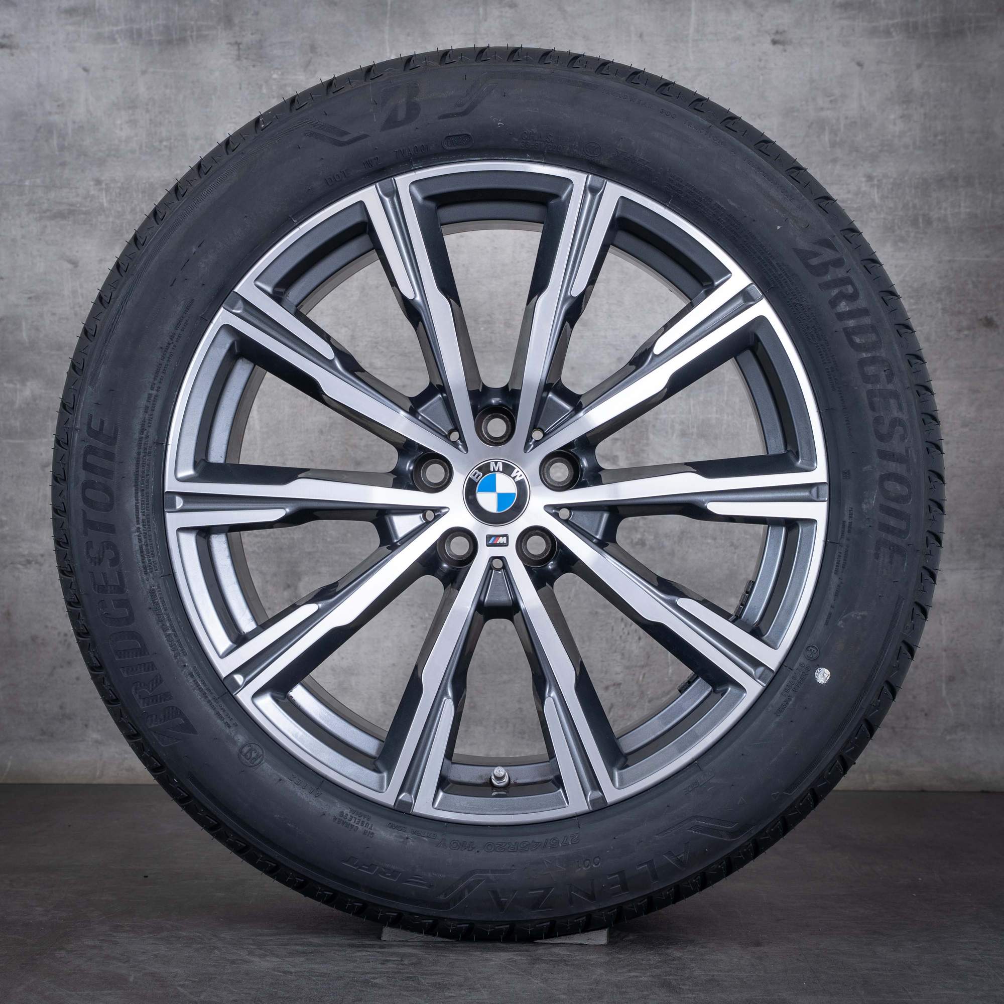Oryginalne felgi BMW X5 X6 20 cali G05 G06 koła letnie stylizacja 740 M 8071996 8071997 orbit szary polerowane toczone